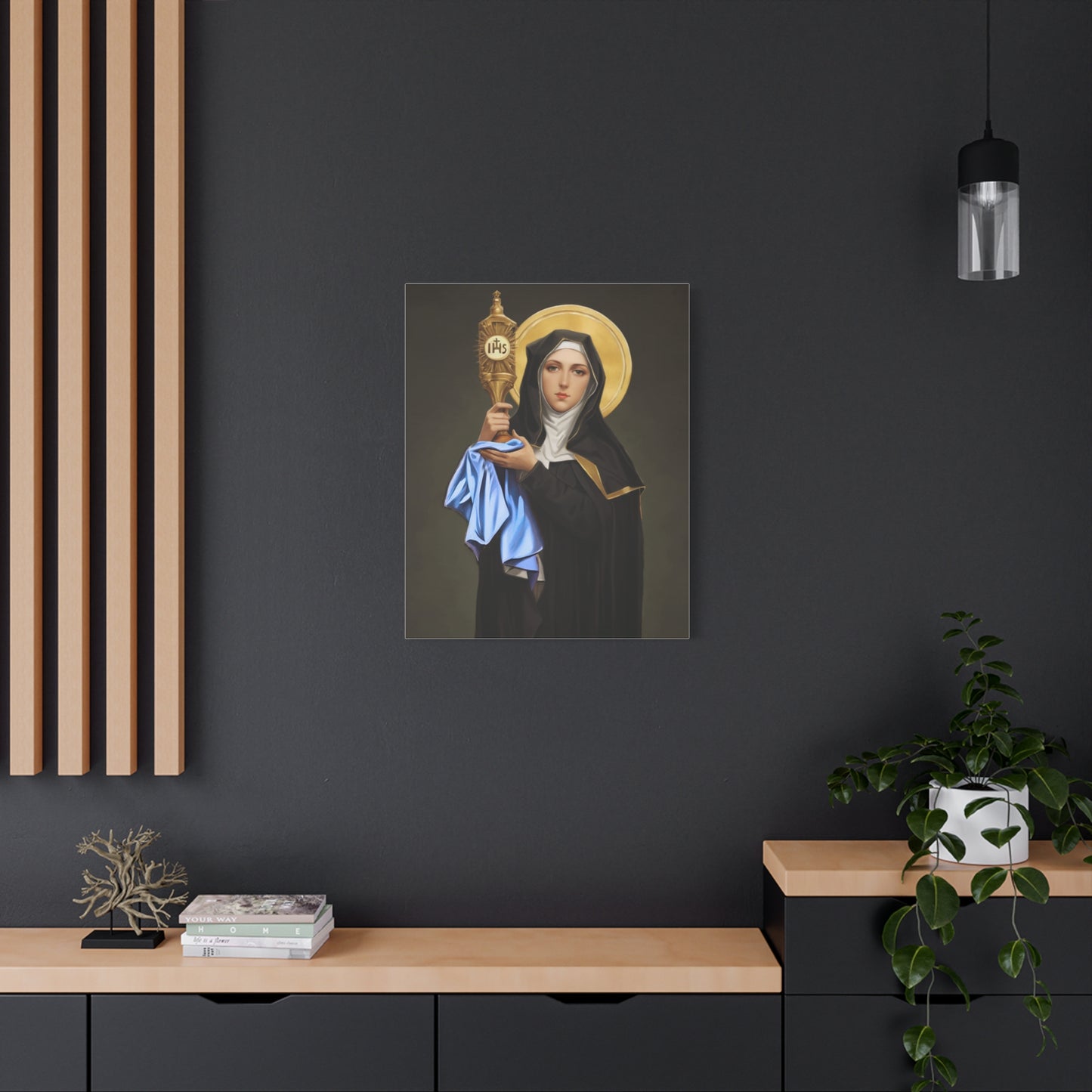St. Clare of Assisi Catholic Canvas Wall Art, Christian Decor