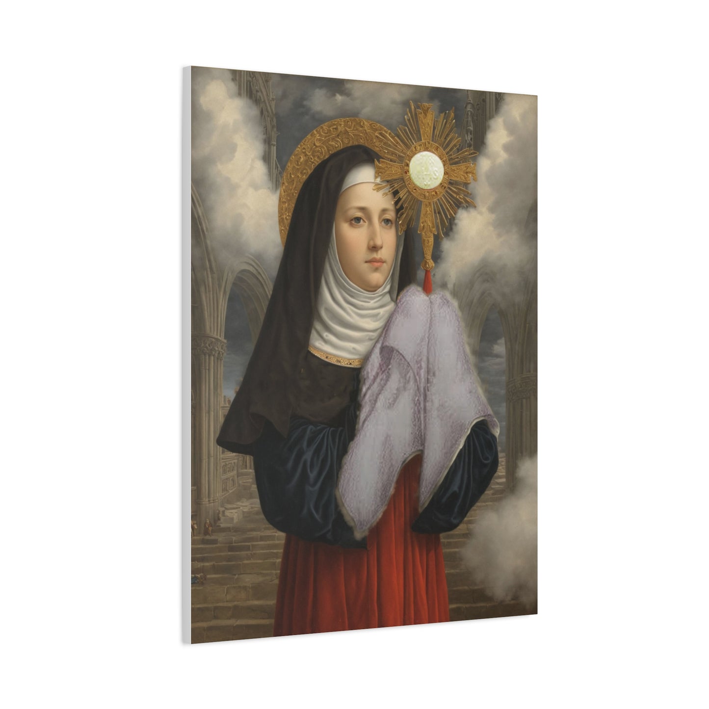 St. Juliana of Liege Catholic Canvas Wall Art, Christian Decor