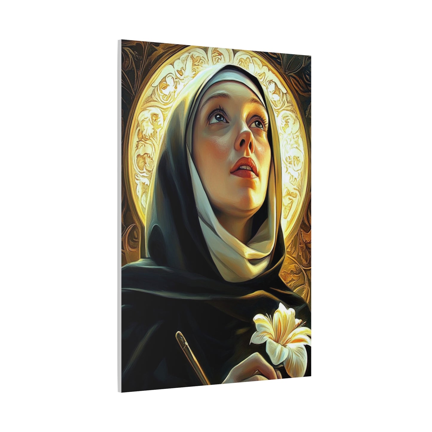St. Catherine of Sweden Catholic Canvas Wall Art, Christian Decor