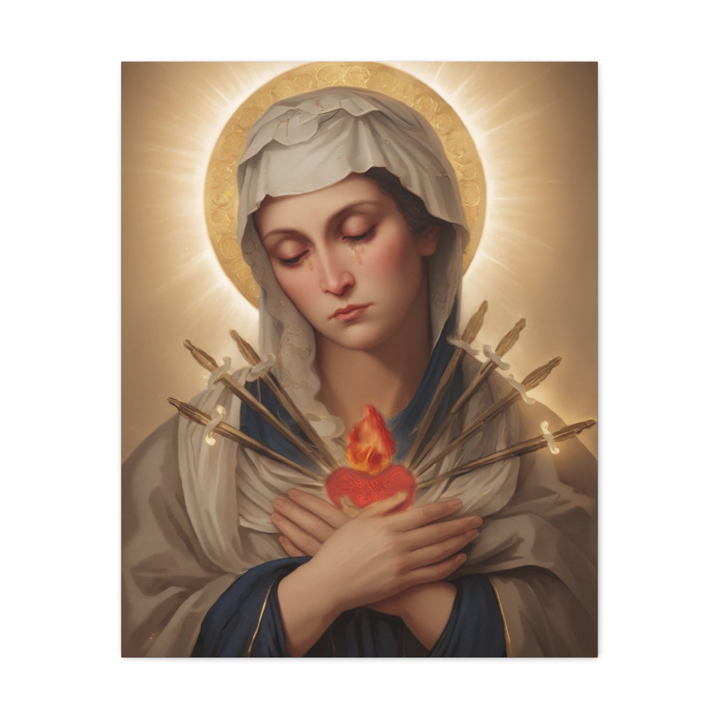 Ready to Hang - Mary Our Lady Of Sorrows Catholic Canvas Wall Art, Christian Decor