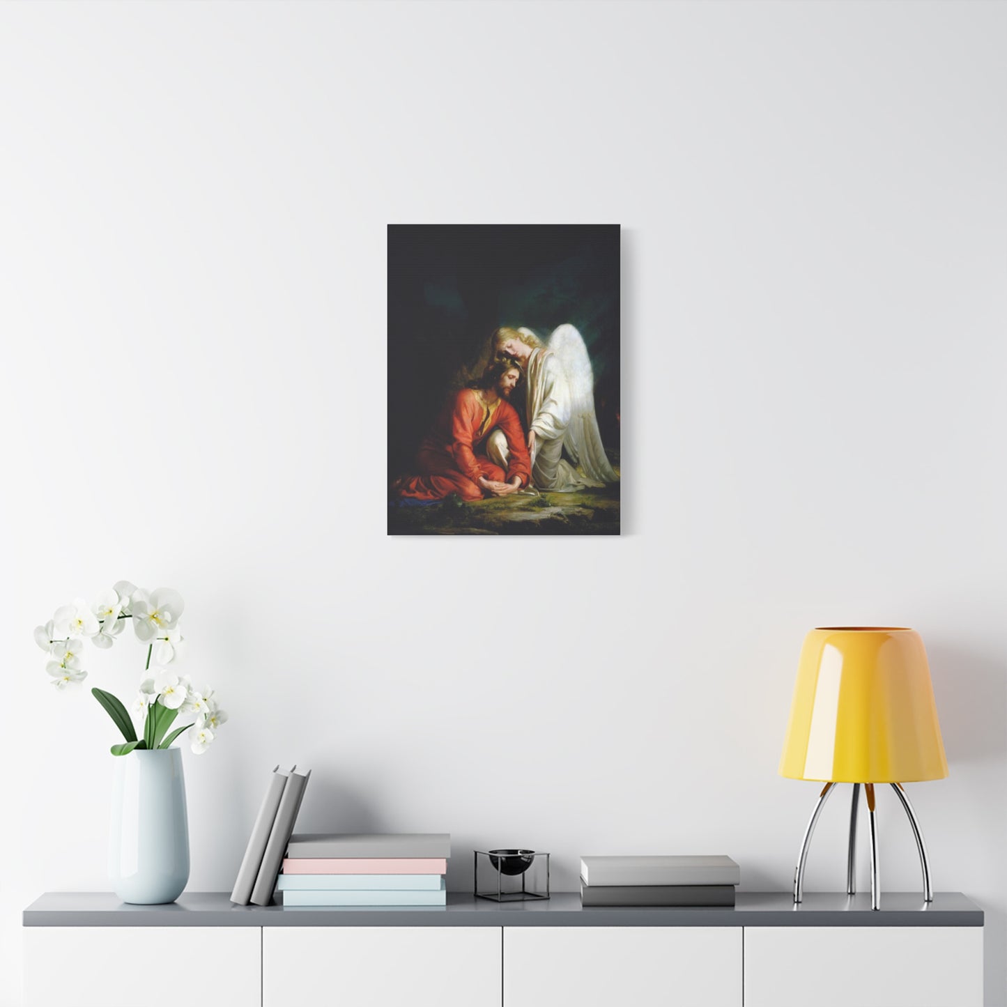 Ready To Hang - Bloch Gethsemane Jesus and Angel Praying - Agony in the Garden Catholic Canvas Wall Art, Christian Decor