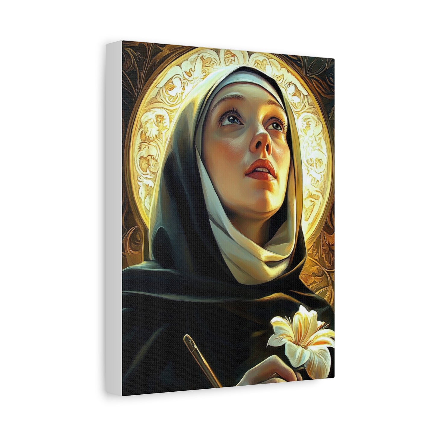 St. Catherine of Sweden Catholic Canvas Wall Art, Christian Decor