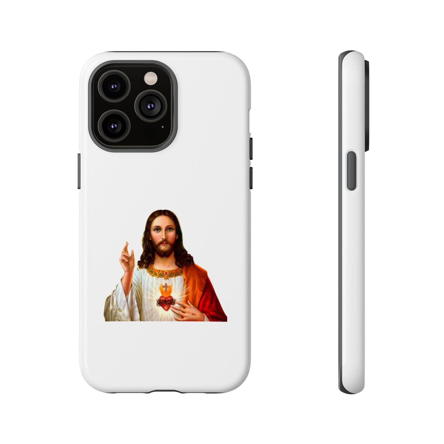 Artistic Phone Case Featuring Jesus, Tough Phone Case, Christian Gift, Religious Phone Cover, Inspirational Phone Accessory, Unique Jesus