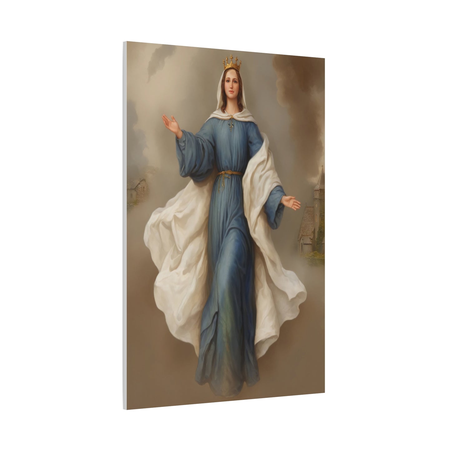 Mother Mary Our Lady of Knock Catholic Canvas Wall Art, Christian Decor