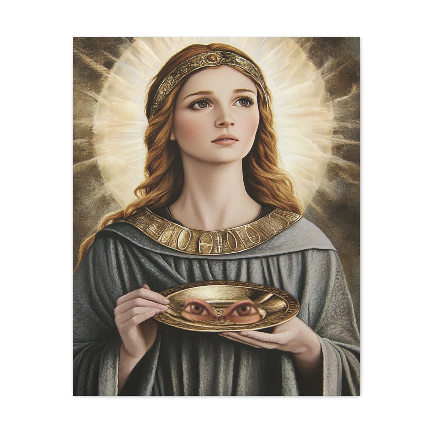 St. Lucy Catholic Canvas Wall Art, Christian Decor