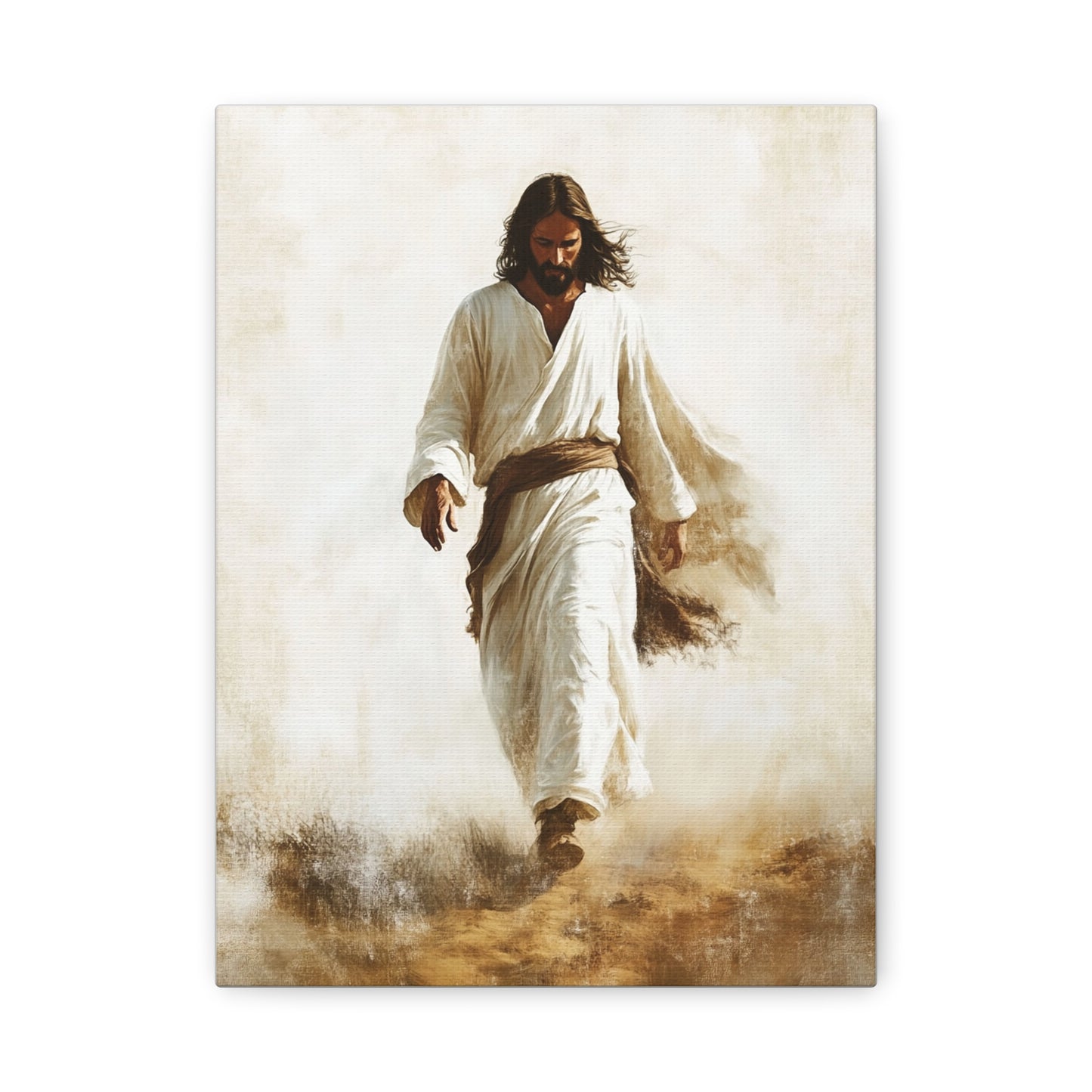 Jesus Christ Walking Through The Desert Catholic Canvas Wall Art, Christian Decor