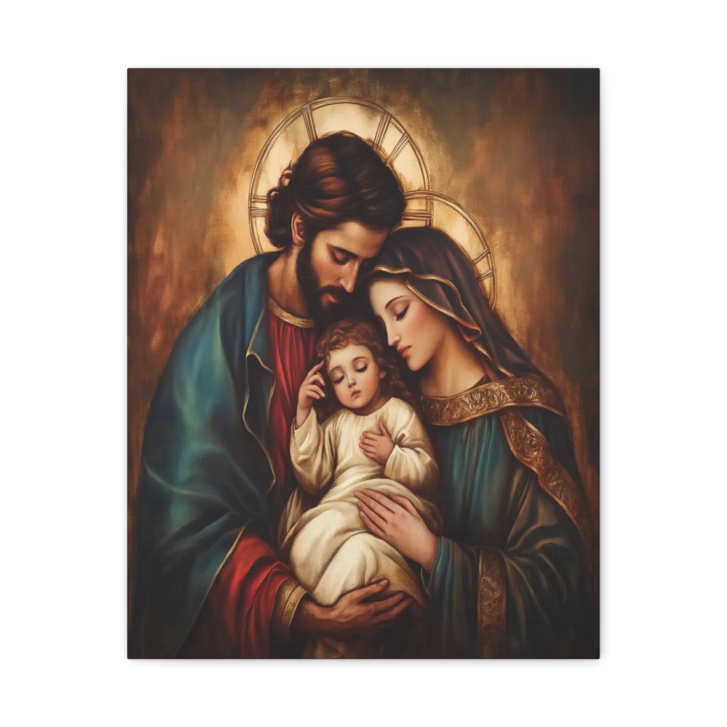 Holy Family Catholic Canvas Wall Art, Christian Decor