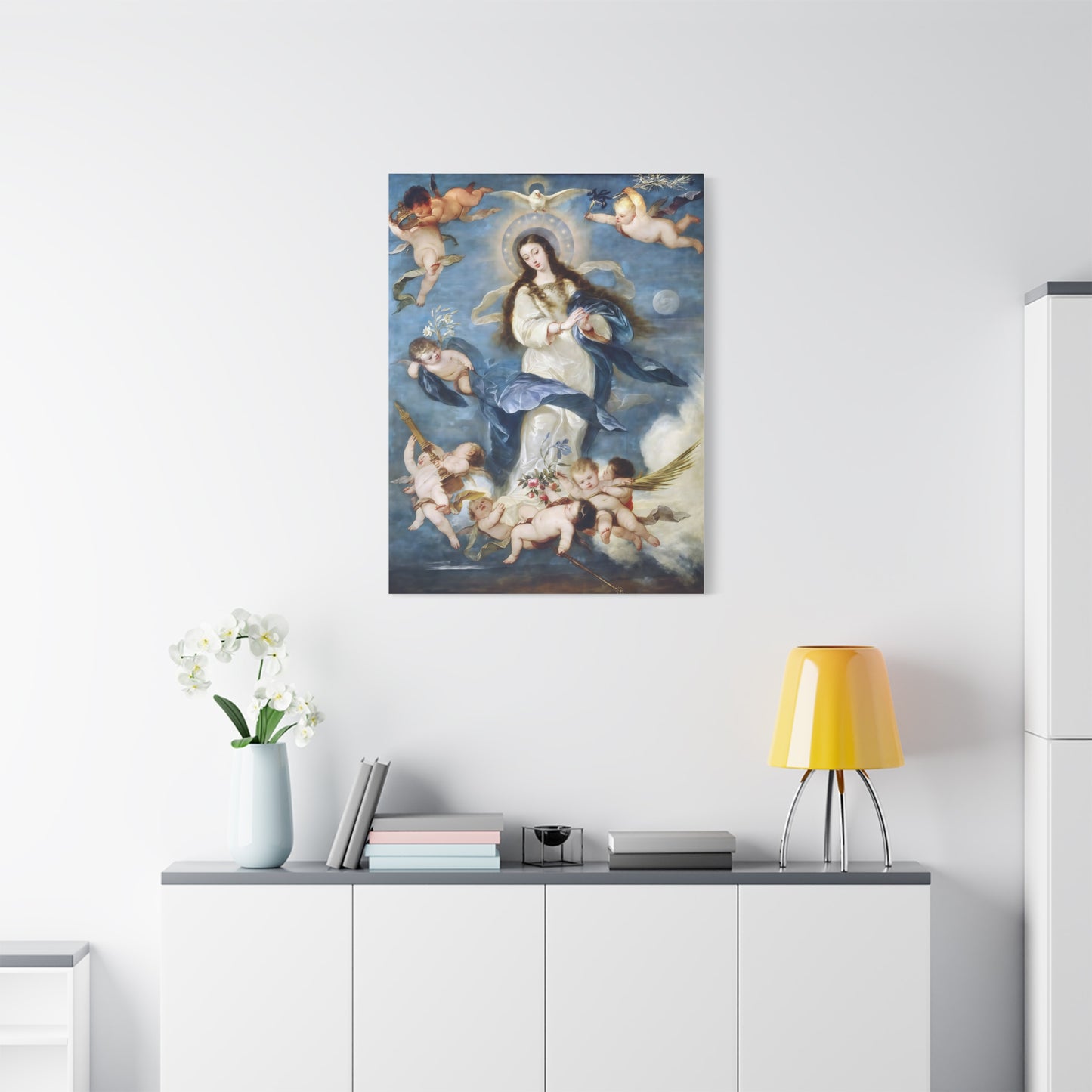 Ready To Hang - Mother Mary Immaculate Conception Catholic Canvas Wall Art, Christian Decor Our Lady