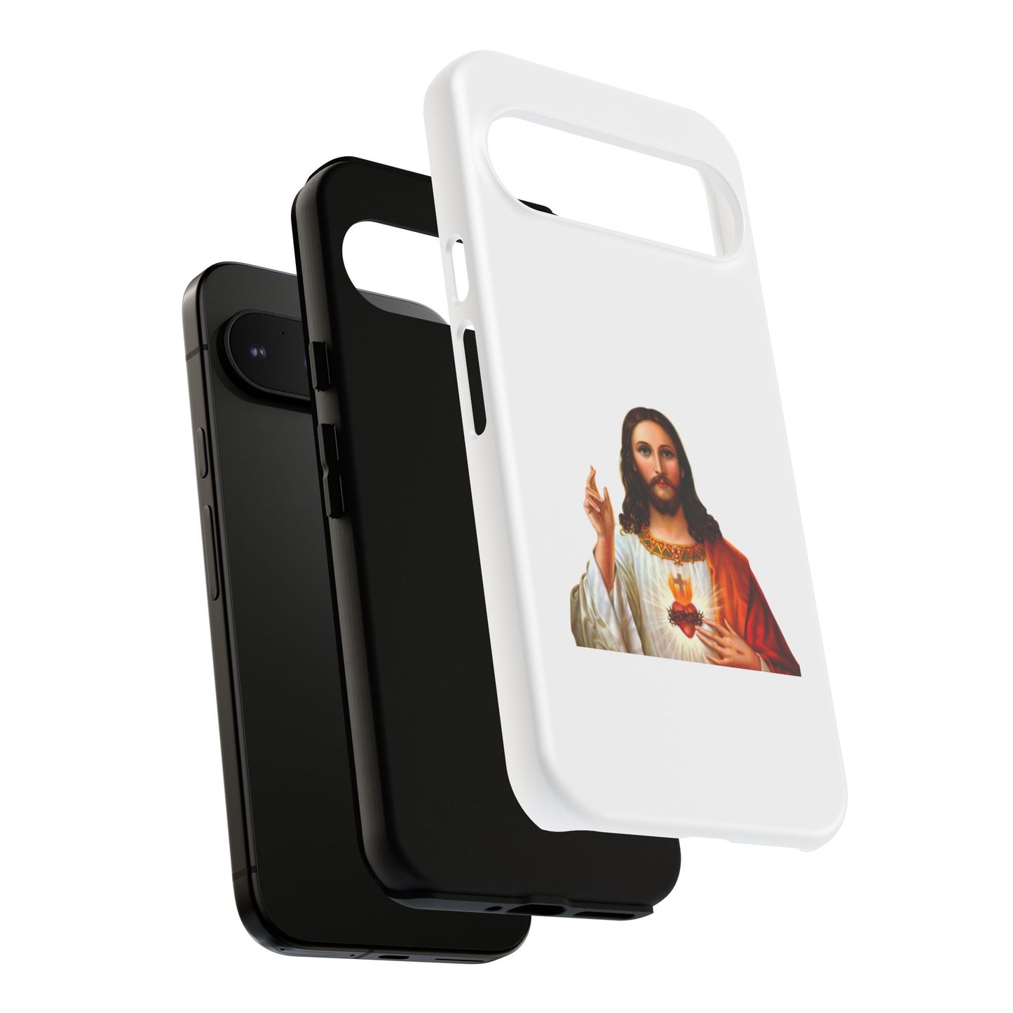 Artistic Phone Case Featuring Jesus, Tough Phone Case, Christian Gift, Religious Phone Cover, Inspirational Phone Accessory, Unique Jesus