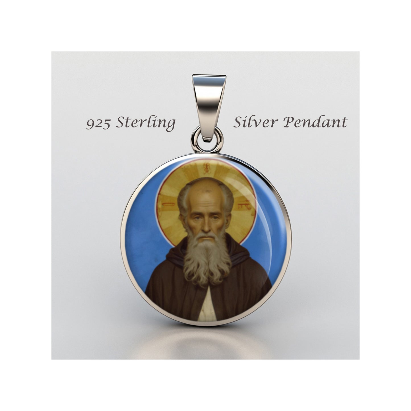 Saint Columba Of Iona Catholic sterling silver 925 Christian Medal Patron image 0