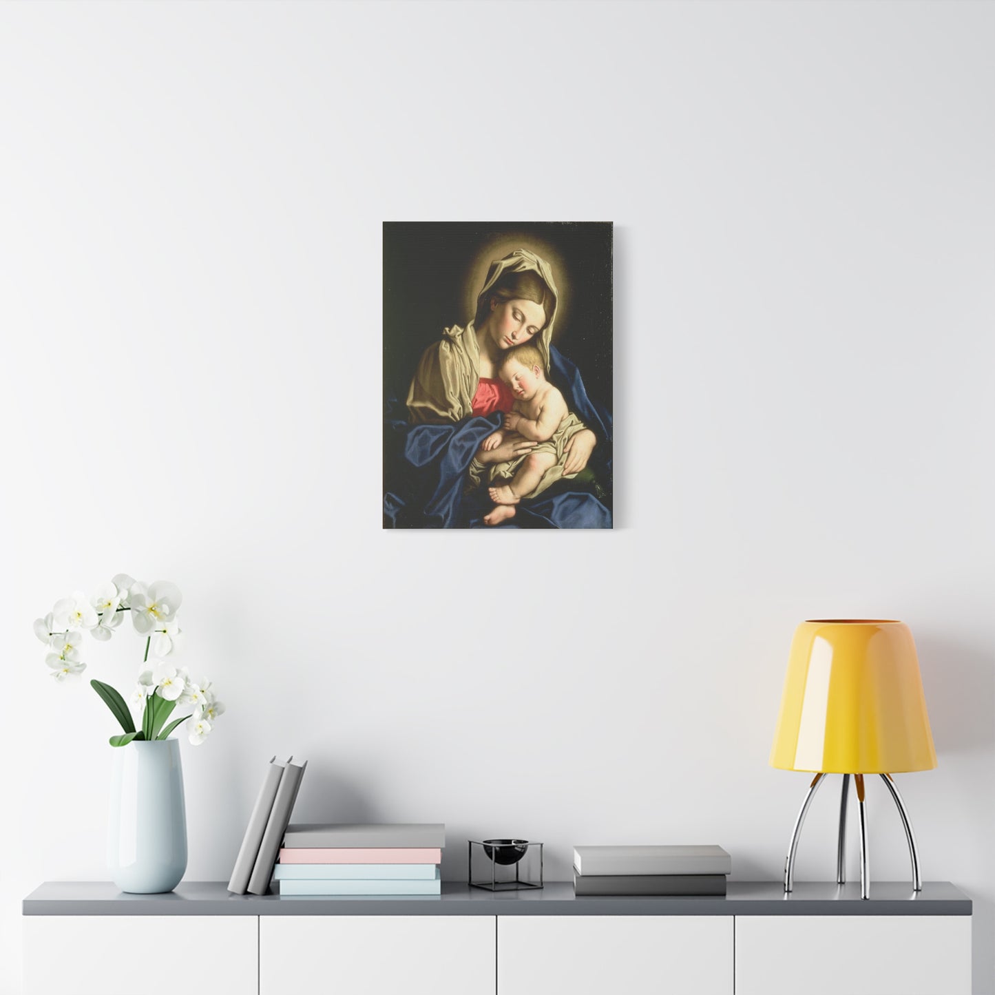 Madonna And Child Catholic HQ Print on Canvas Ready To Hang - Virgin Mary Canvas