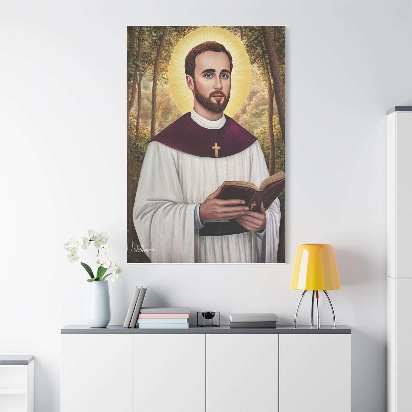 St. Gabriel Lalemant Catholic Canvas Wall Art, Christian Decor
