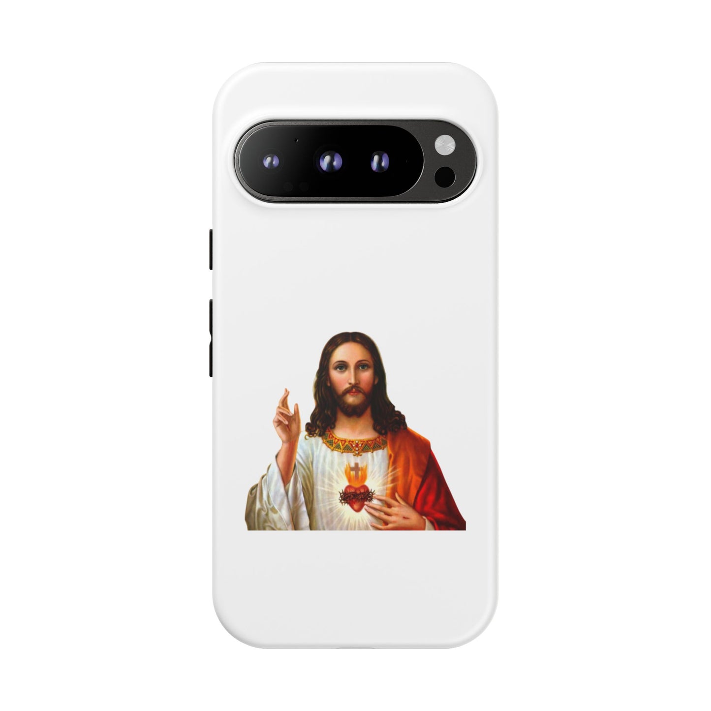 Artistic Phone Case Featuring Jesus, Tough Phone Case, Christian Gift, Religious Phone Cover, Inspirational Phone Accessory, Unique Jesus