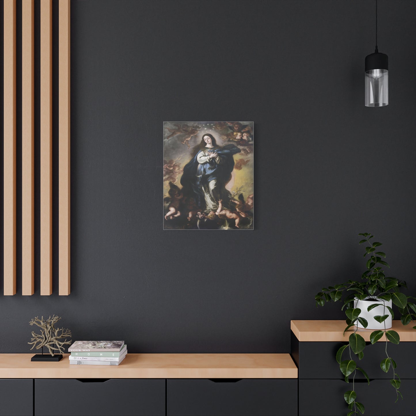 Ready To Hang - Our Lady Mother Mary Immaculate Conception Catholic Canvas Wall Art, Christian Decor