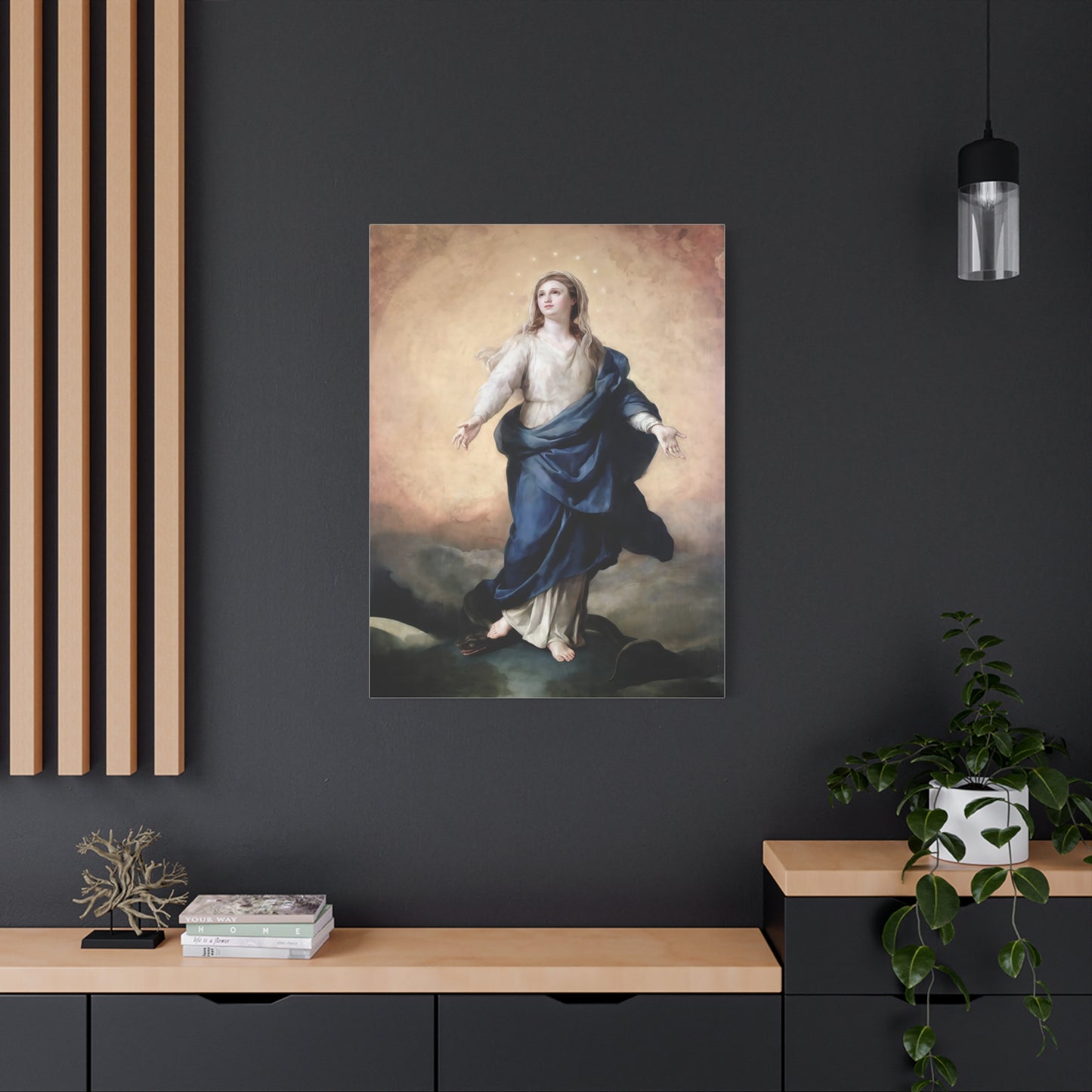 Ready to Hang - Immaculate Conception Virgin Mary Catholic Canvas Wall Art, Christian Decor