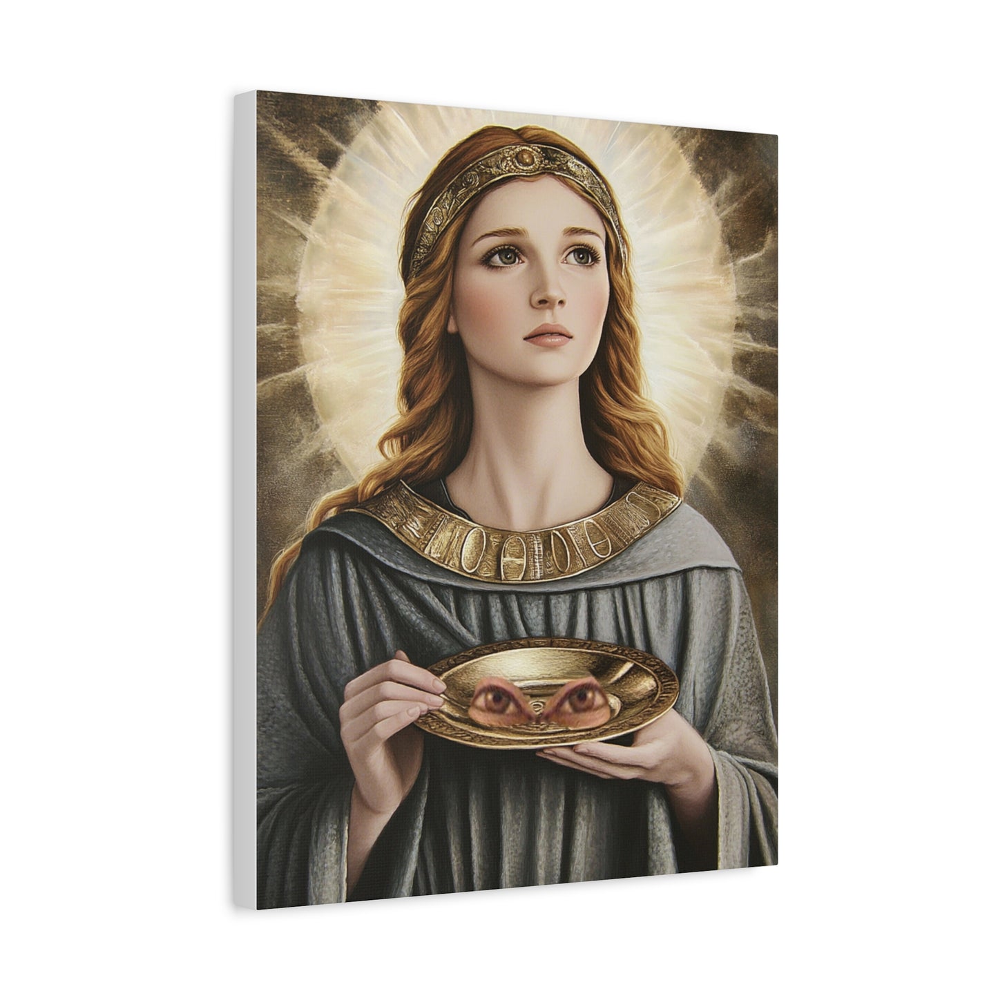 St. Lucy Catholic Canvas Wall Art, Christian Decor
