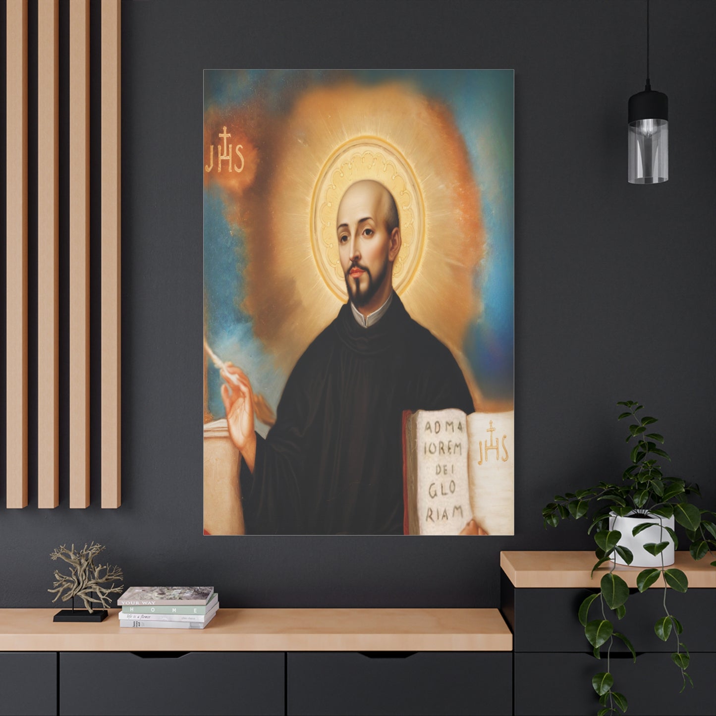 St. Ignatius of Loyola Catholic Canvas Wall Art, Christian Decor