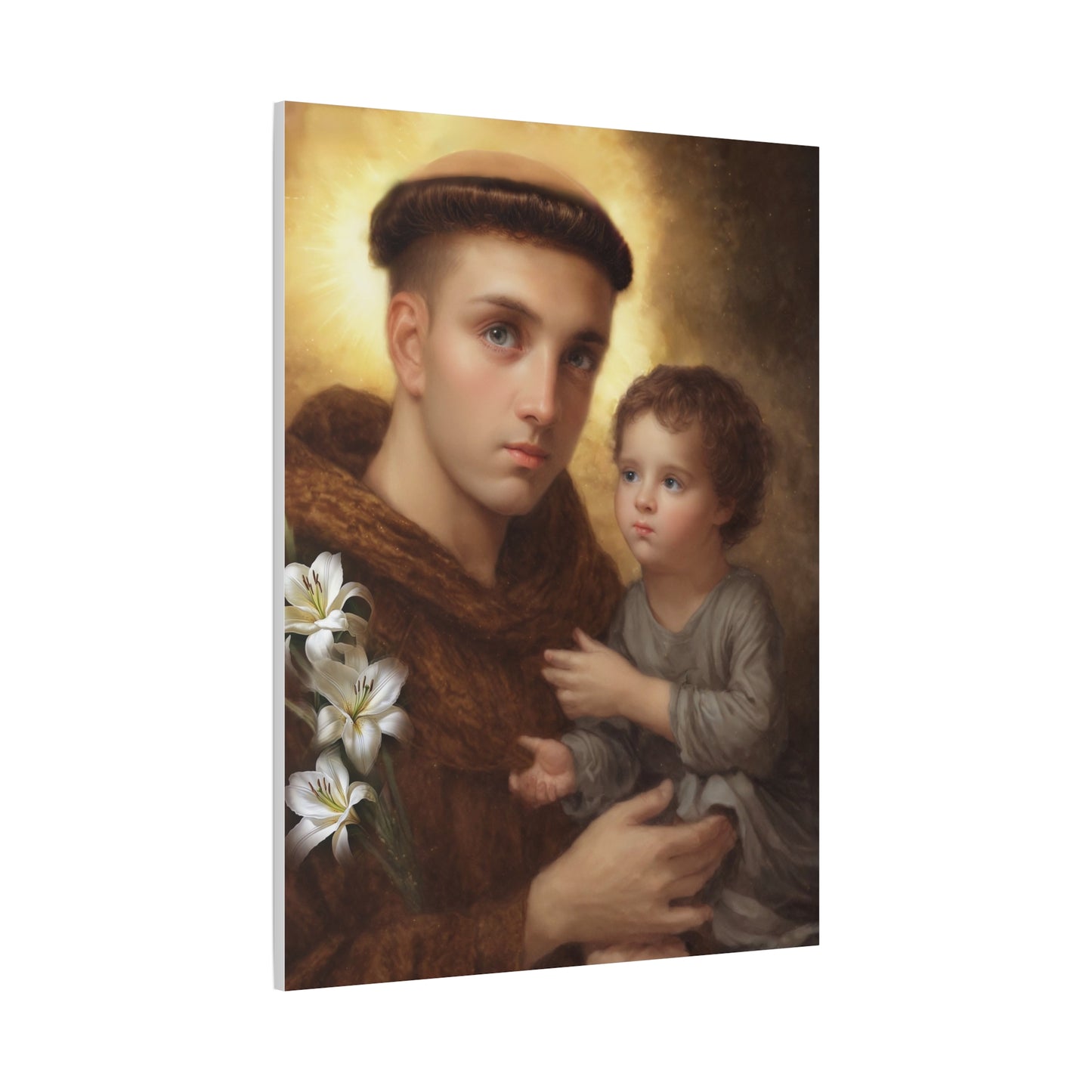 St Anthony with Jesus Canvas Print, Catholic Decor Wall, Gift Religious Christian