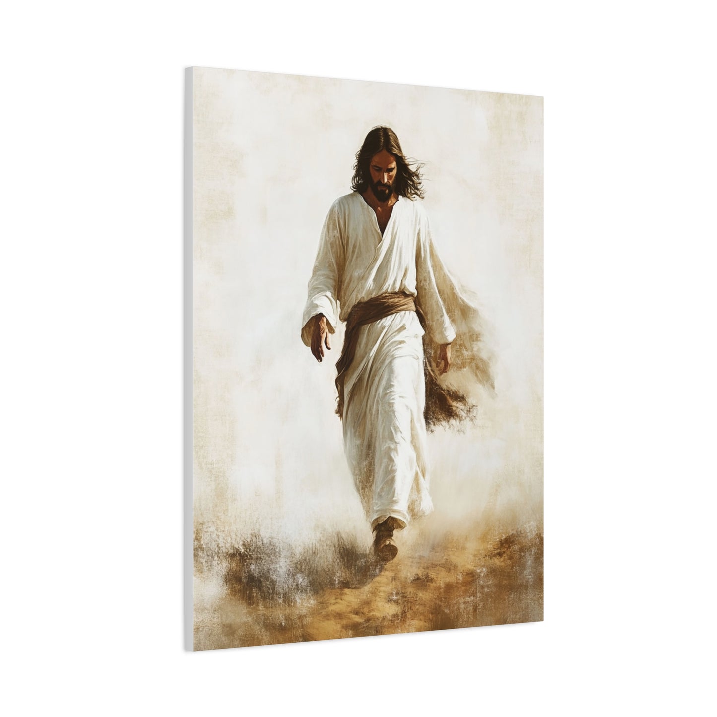 Jesus Christ Walking Through The Desert Catholic Canvas Wall Art, Christian Decor