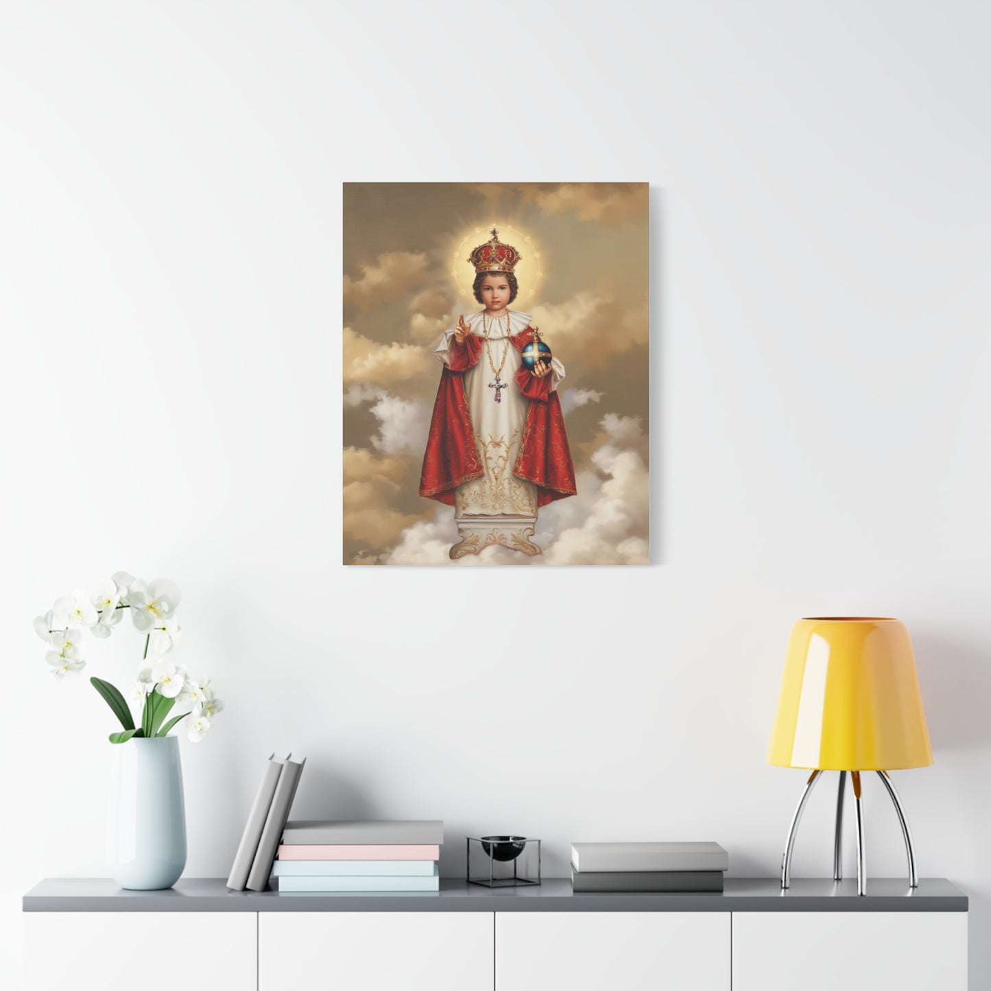 Infant Jesus of Prague Catholic Canvas Wall Art, Christian Decor