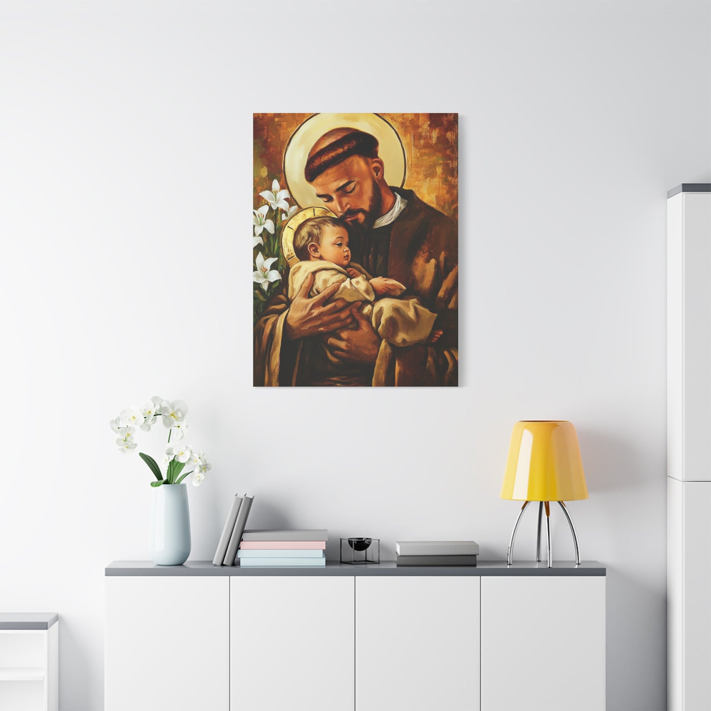 St. Anthony of Padua Canvas Print, Catholic Decor Wall, Gift Religious Christian