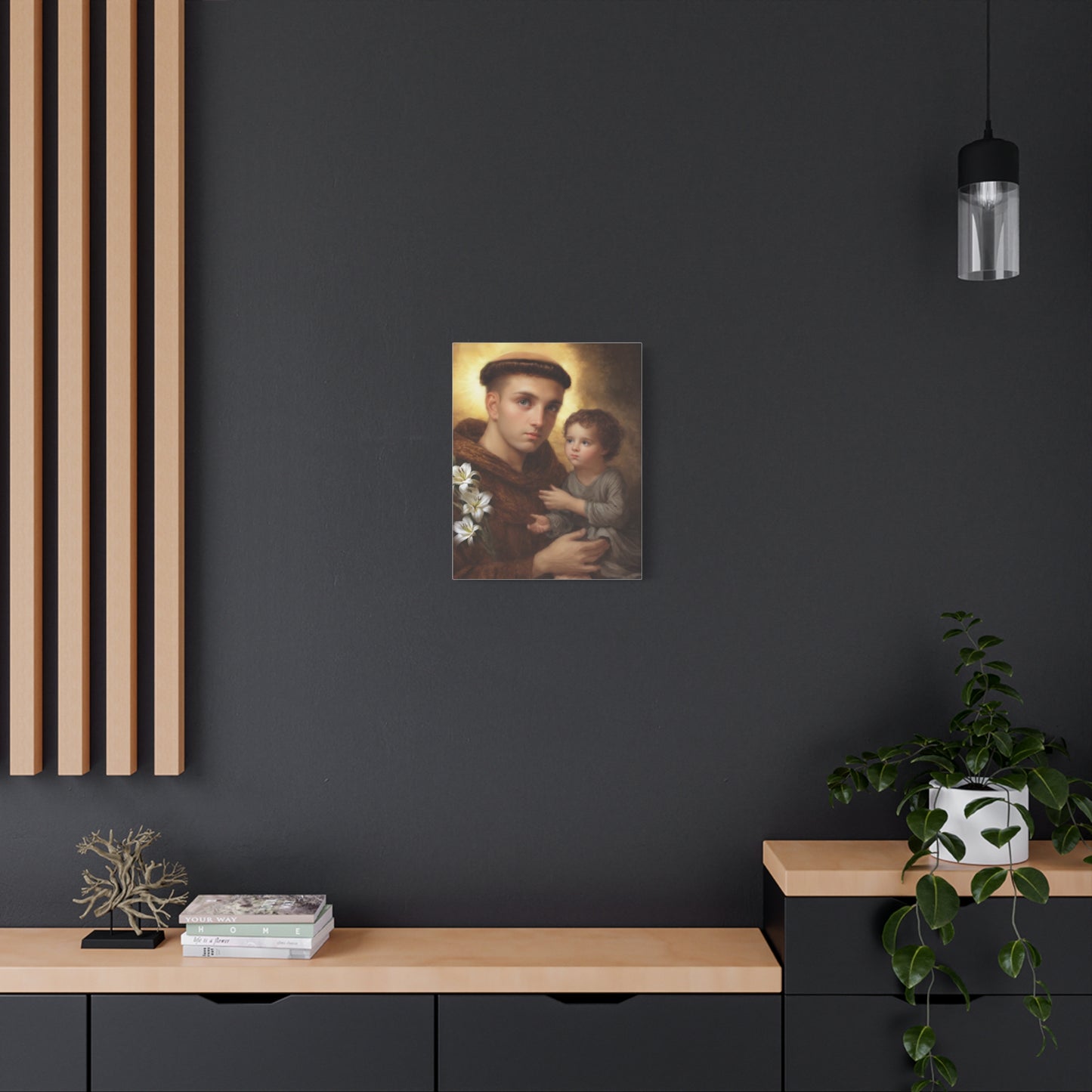 St Anthony with Jesus Canvas Print, Catholic Decor Wall, Gift Religious Christian