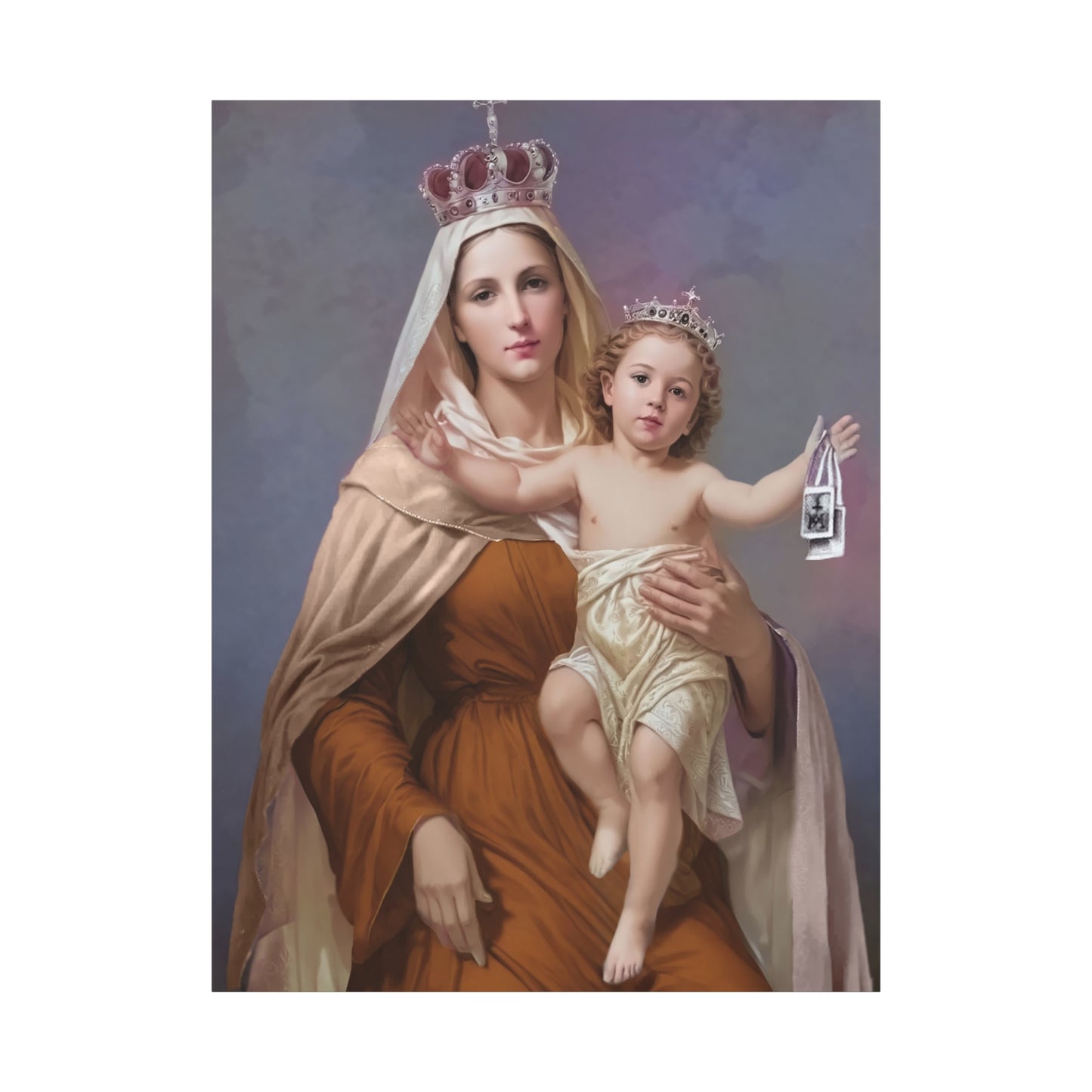 Our Lady of Mount Carmel Catholic Canvas Wall Art, Christian Decor