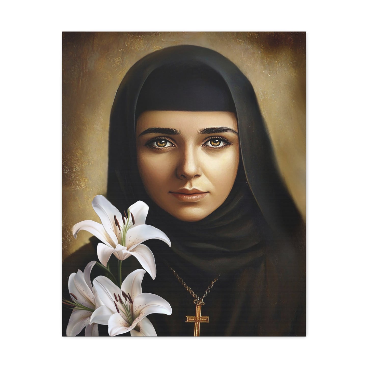 Ready To Hang - St. Rafqa Rebecca Catholic Canvas Wall Art, Christian Decor