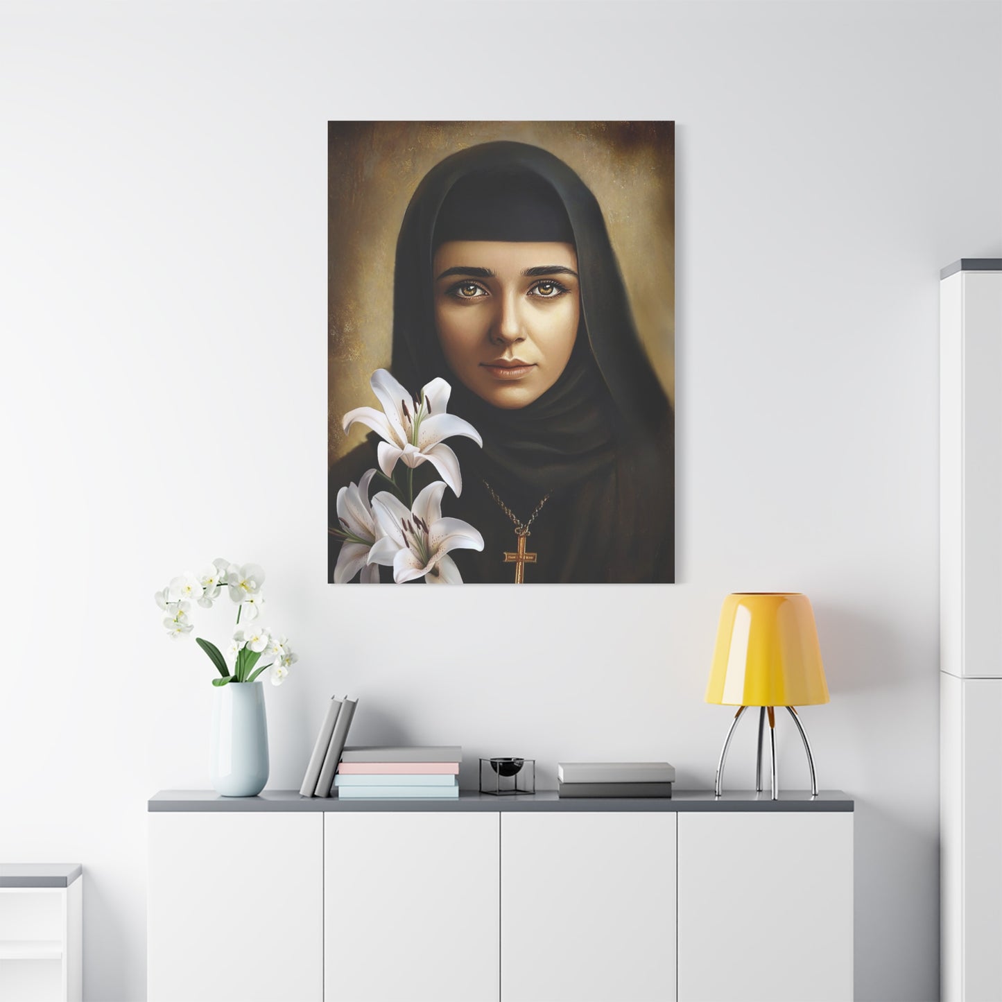 Ready To Hang - St. Rafqa Rebecca Catholic Canvas Wall Art, Christian Decor
