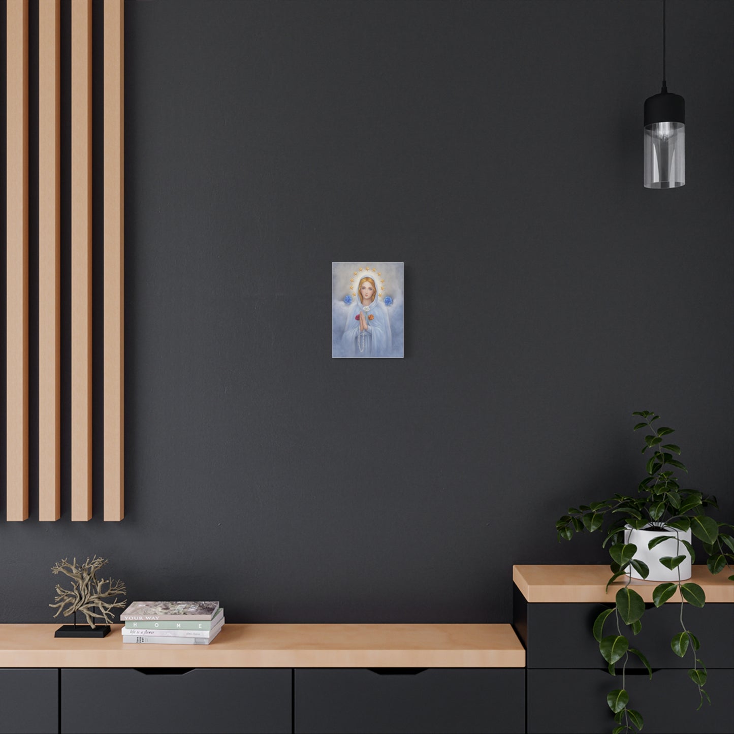 Rosa Mystica Mary Catholic Canvas Wall Art, Christian Decor