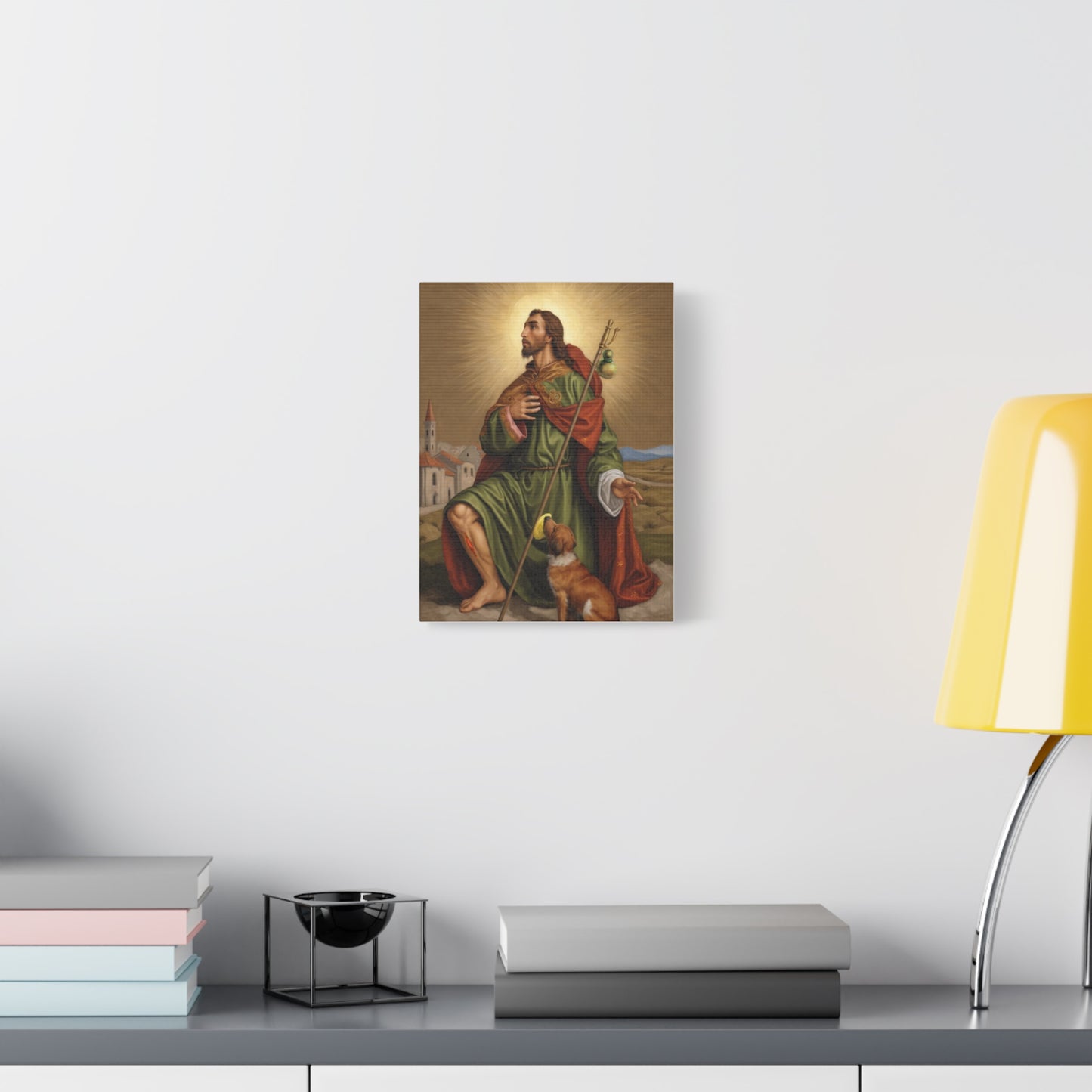 Ready To Hang - St. Roch Rocco Catholic Canvas Wall Art, Christian Decor