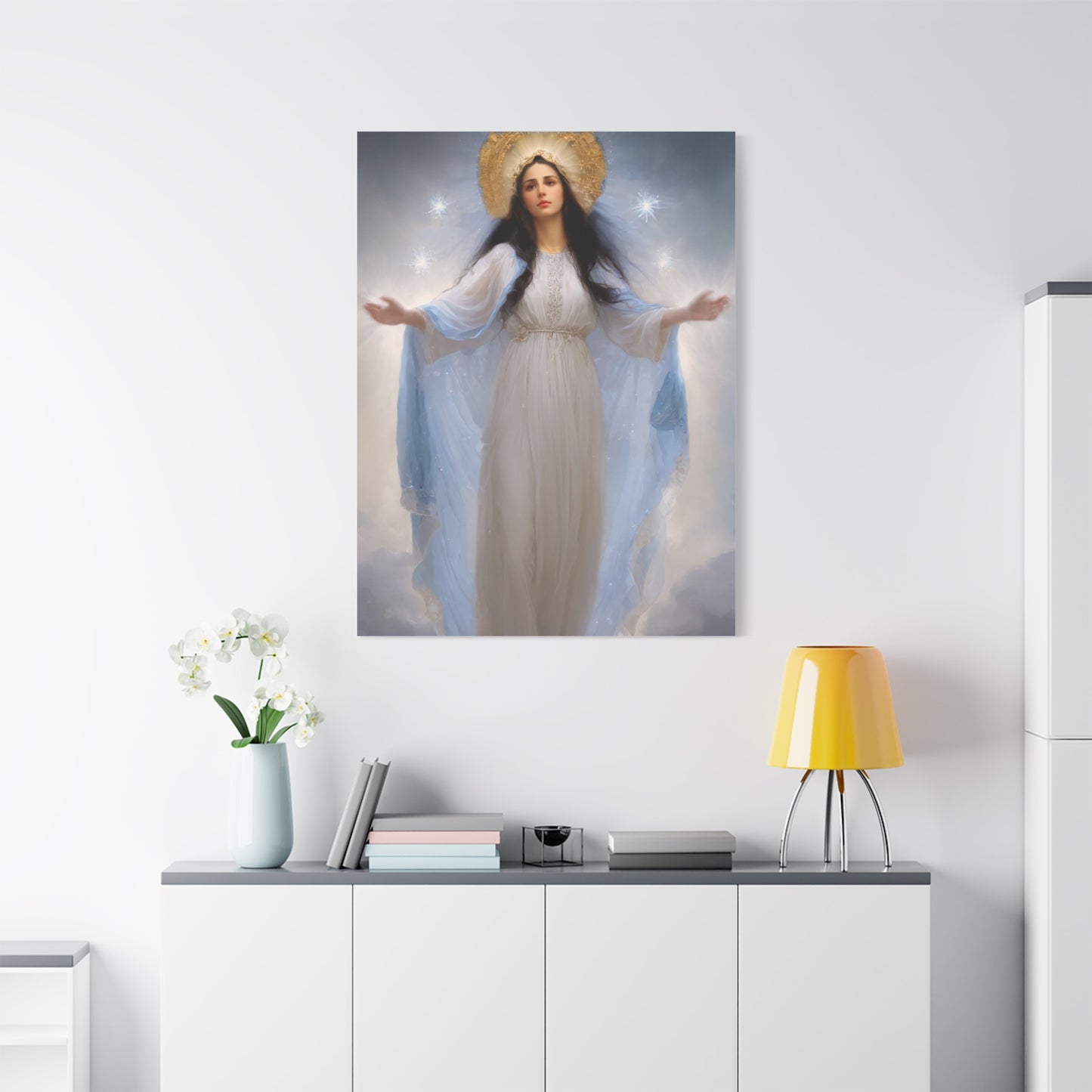 Ready to Hang - Our Lady of Stars Virgin Mary Catholic Canvas Wall Art, Christian Decor