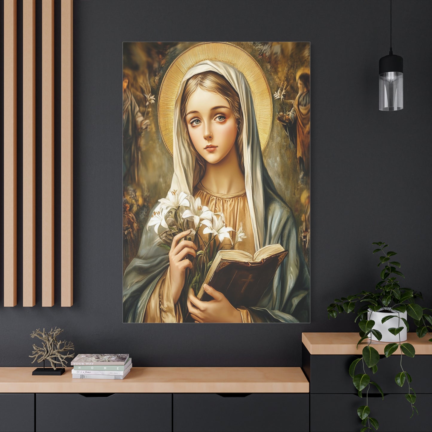 St. Dymphna Catholic Canvas Wall Art, Christian Decor