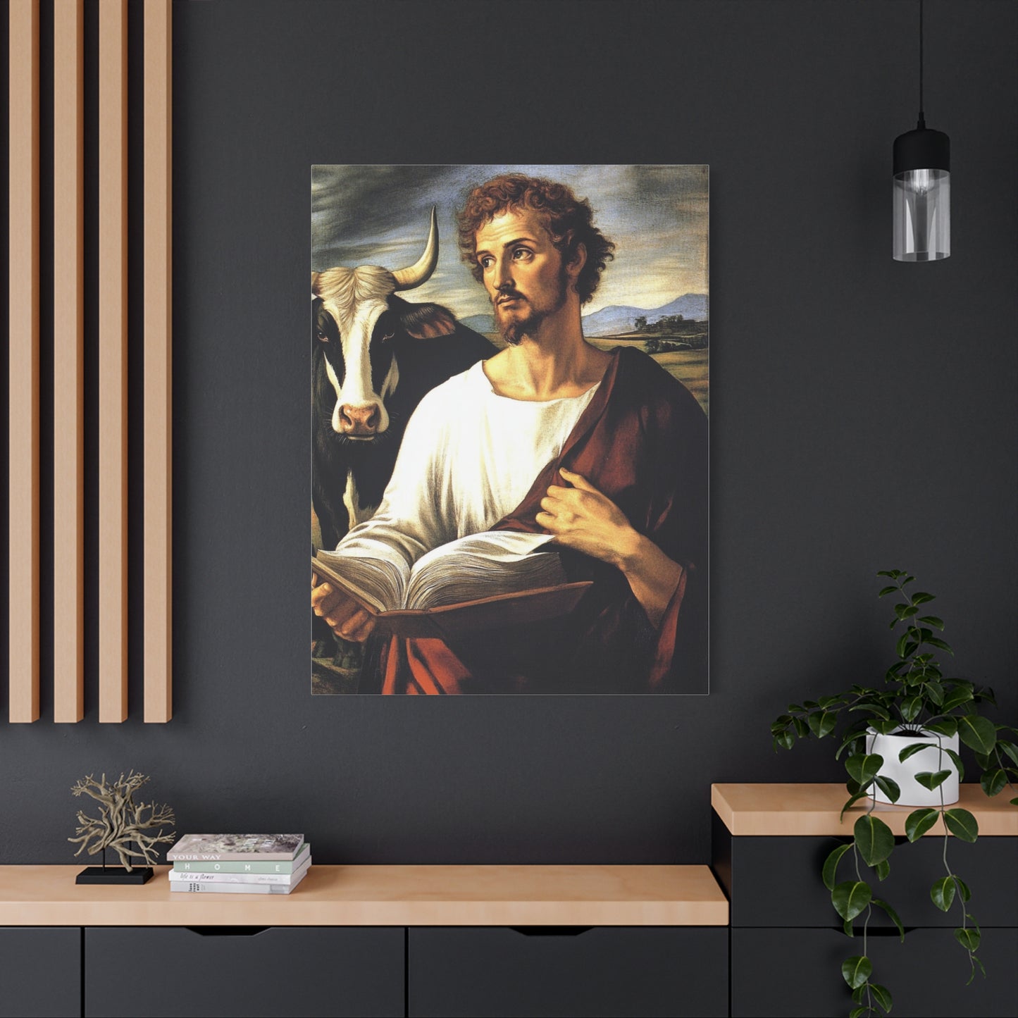 St. Luke the Evangelist Catholic Canvas Wall Art, Christian Decor