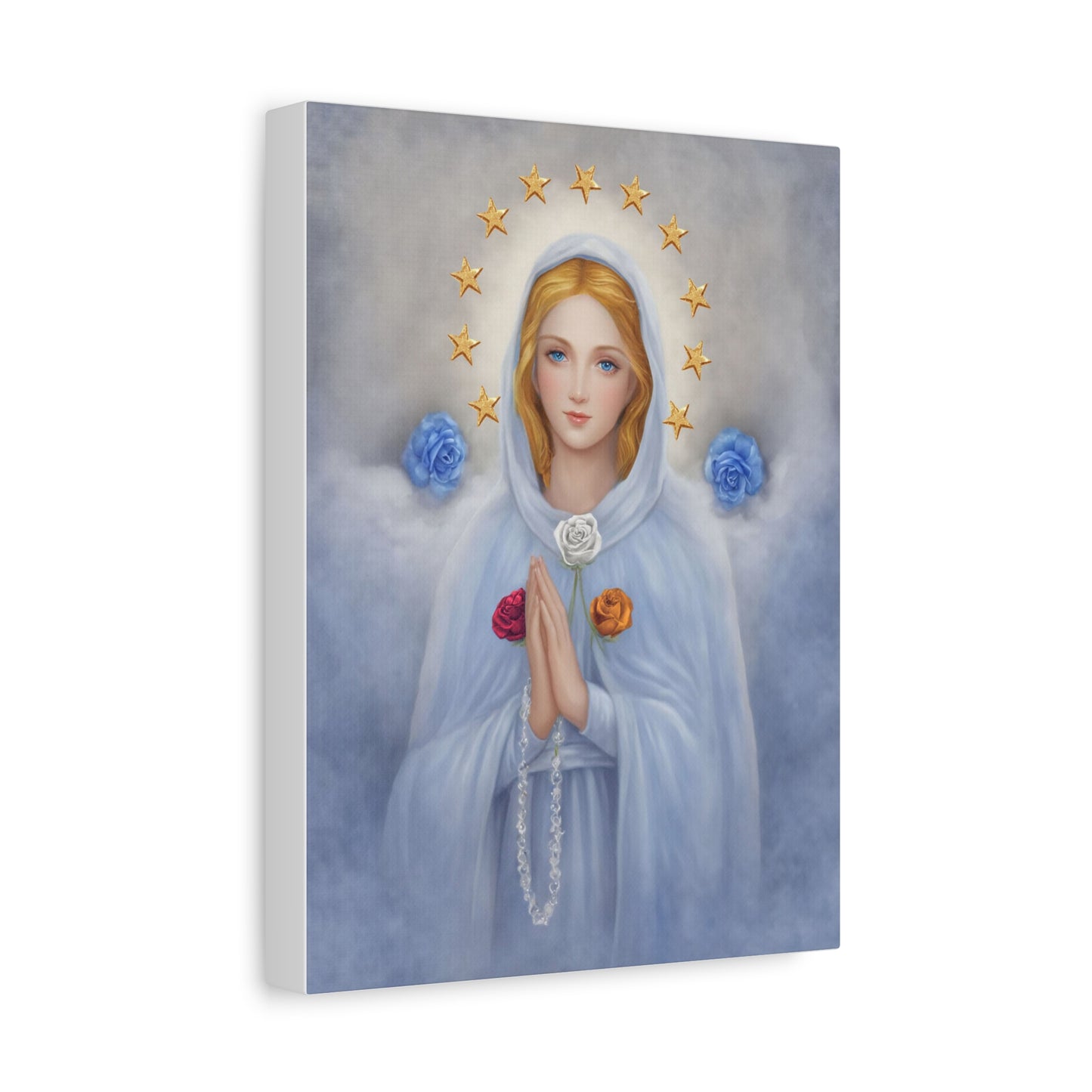 Rosa Mystica Mary Catholic Canvas Wall Art, Christian Decor