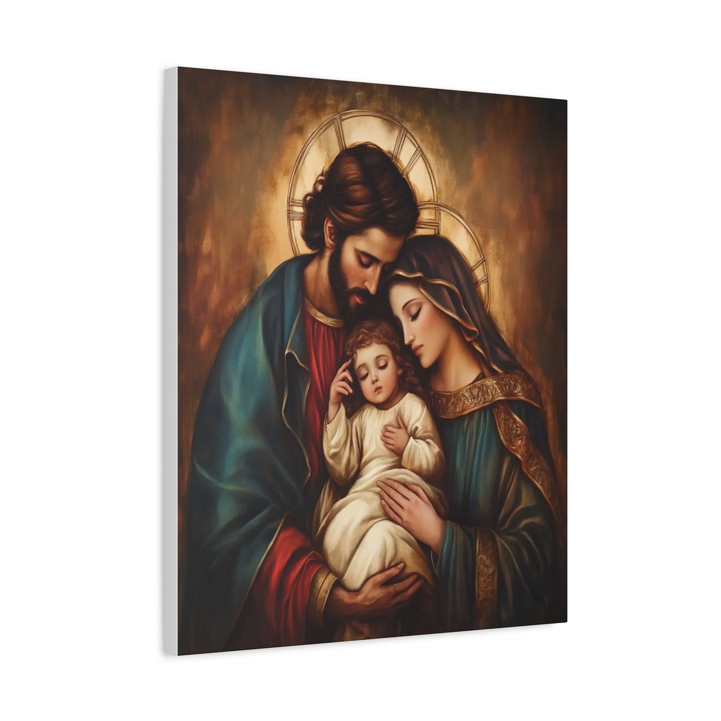 Holy Family Catholic Canvas Wall Art, Christian Decor