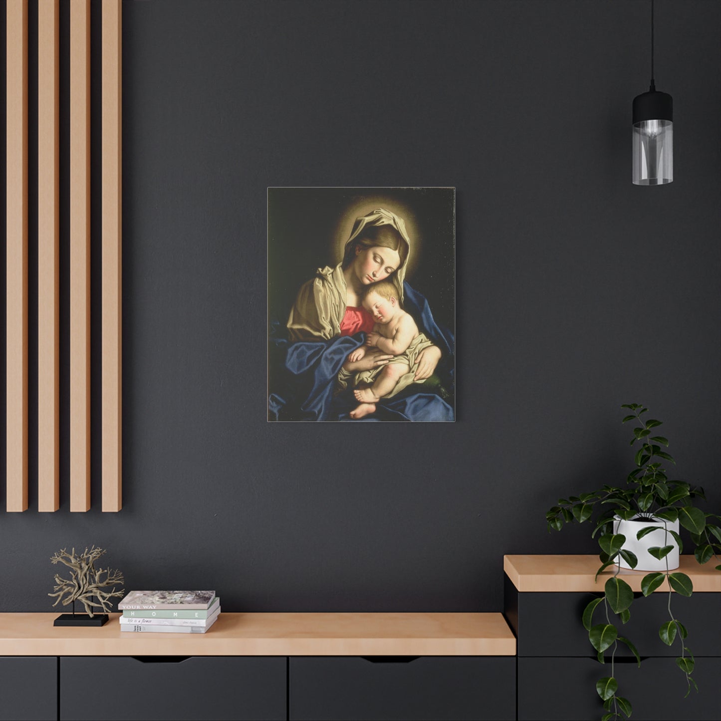 Madonna And Child Catholic HQ Print on Canvas Ready To Hang - Virgin Mary Canvas