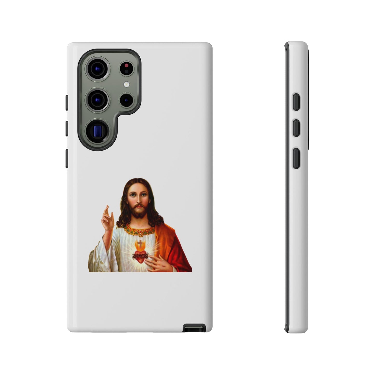 Artistic Phone Case Featuring Jesus, Tough Phone Case, Christian Gift, Religious Phone Cover, Inspirational Phone Accessory, Unique Jesus