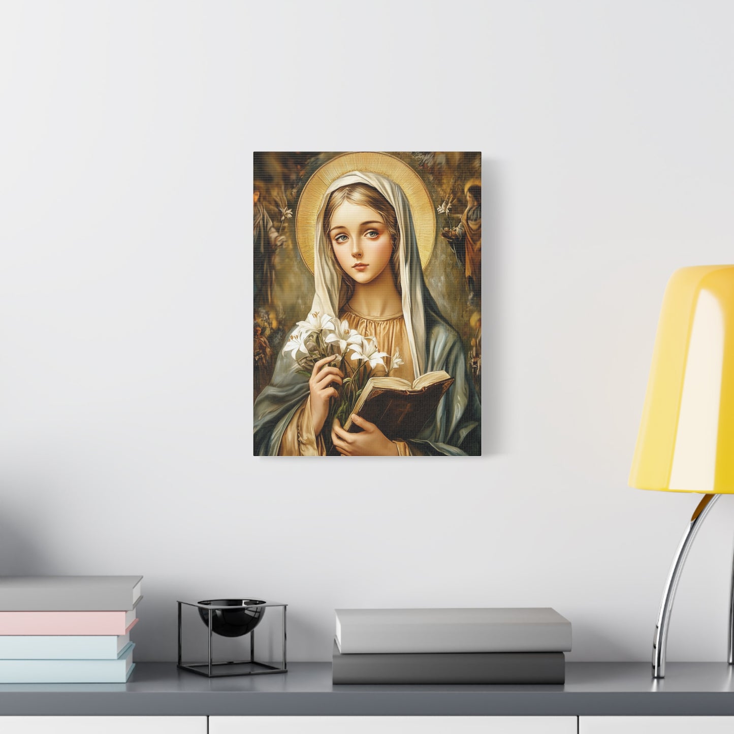 St. Dymphna Catholic Canvas Wall Art, Christian Decor