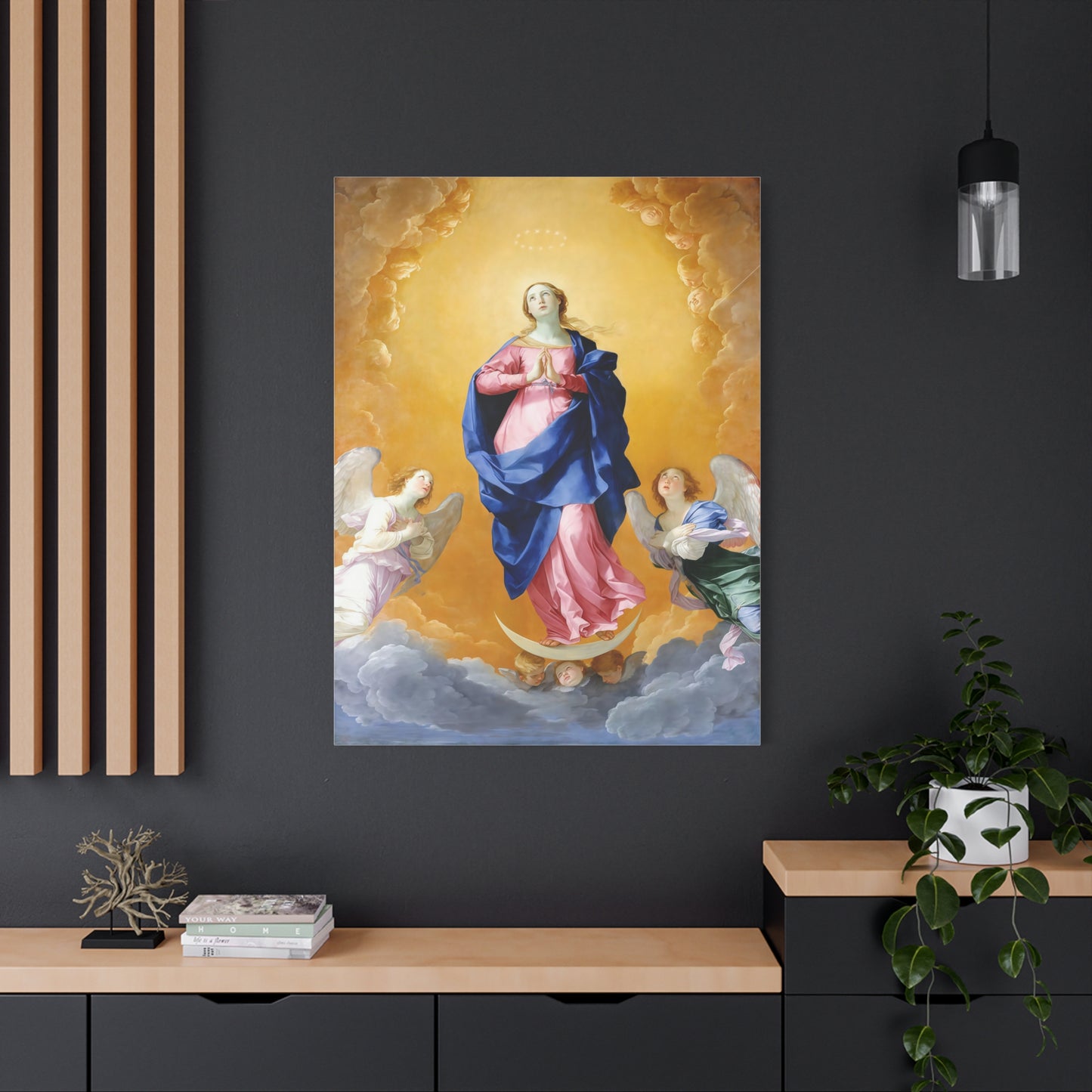 Ready To Hang - Mother Mary Immaculate Conception Our Lady Catholic Canvas Wall Art, Christian Decor