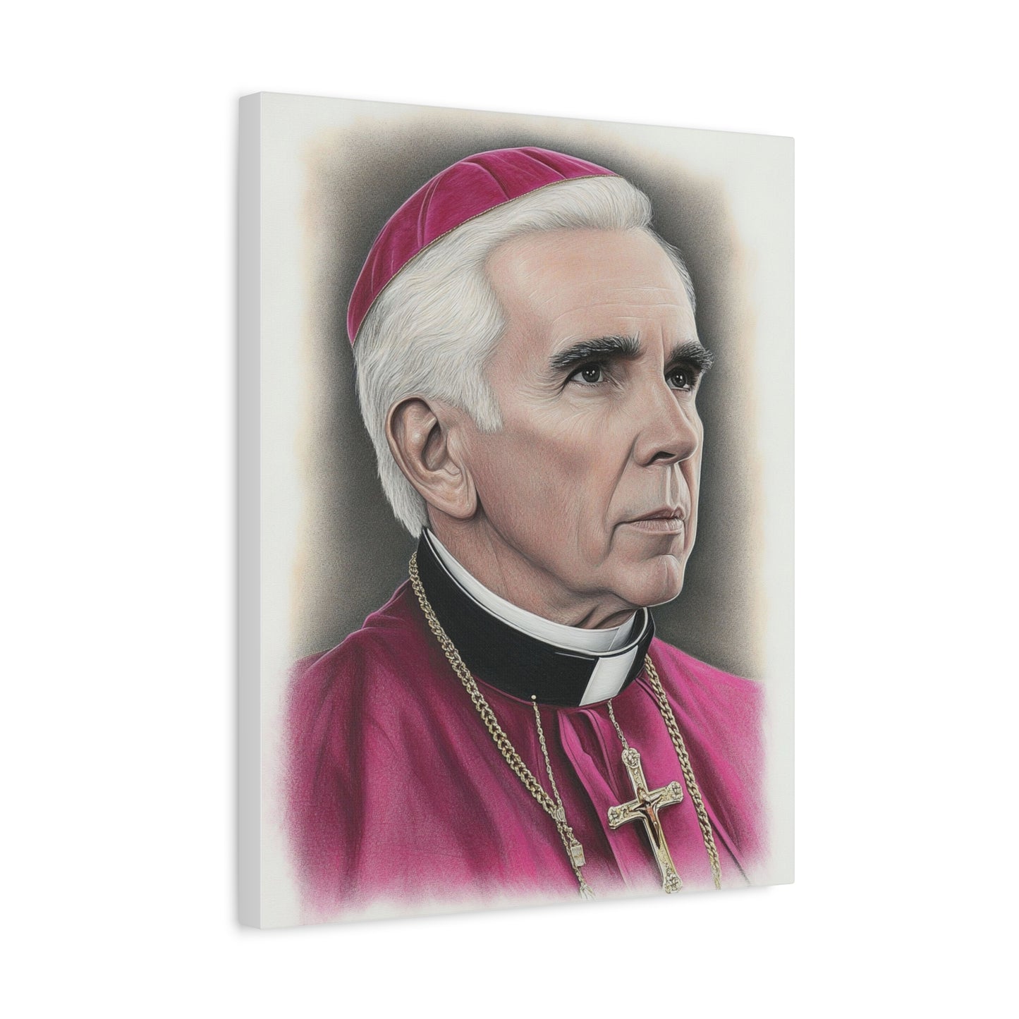 Bishop Fulton Sheen Canvas Print, Catholic Decor Wall, Gift Religious Christian