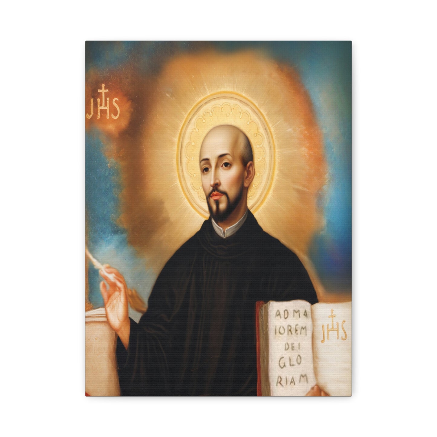 St. Ignatius of Loyola Catholic Canvas Wall Art, Christian Decor