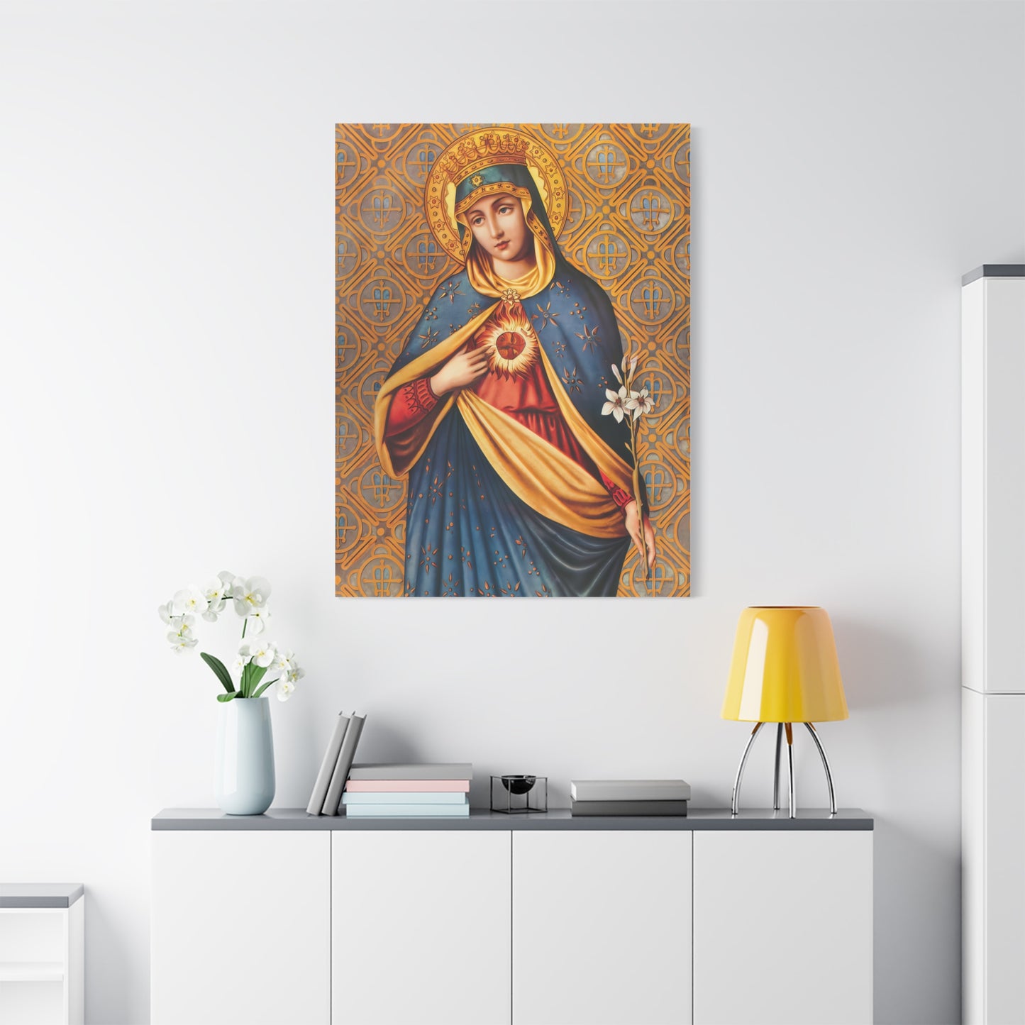 Ready to Hang - Immaculate Conception Mother Mary Catholic Canvas Wall Art, Christian Decor