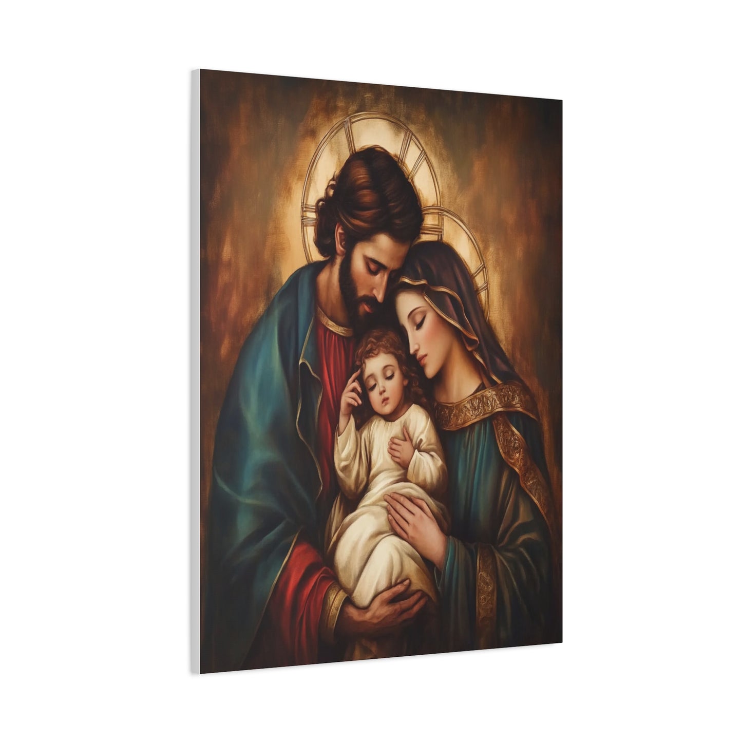 Holy Family Catholic Canvas Wall Art, Christian Decor