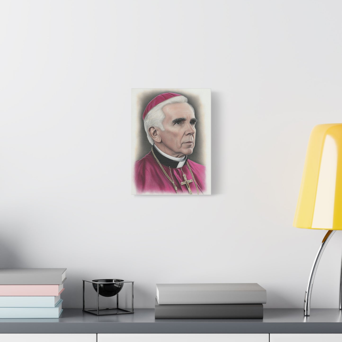 Bishop Fulton Sheen Canvas Print, Catholic Decor Wall, Gift Religious Christian