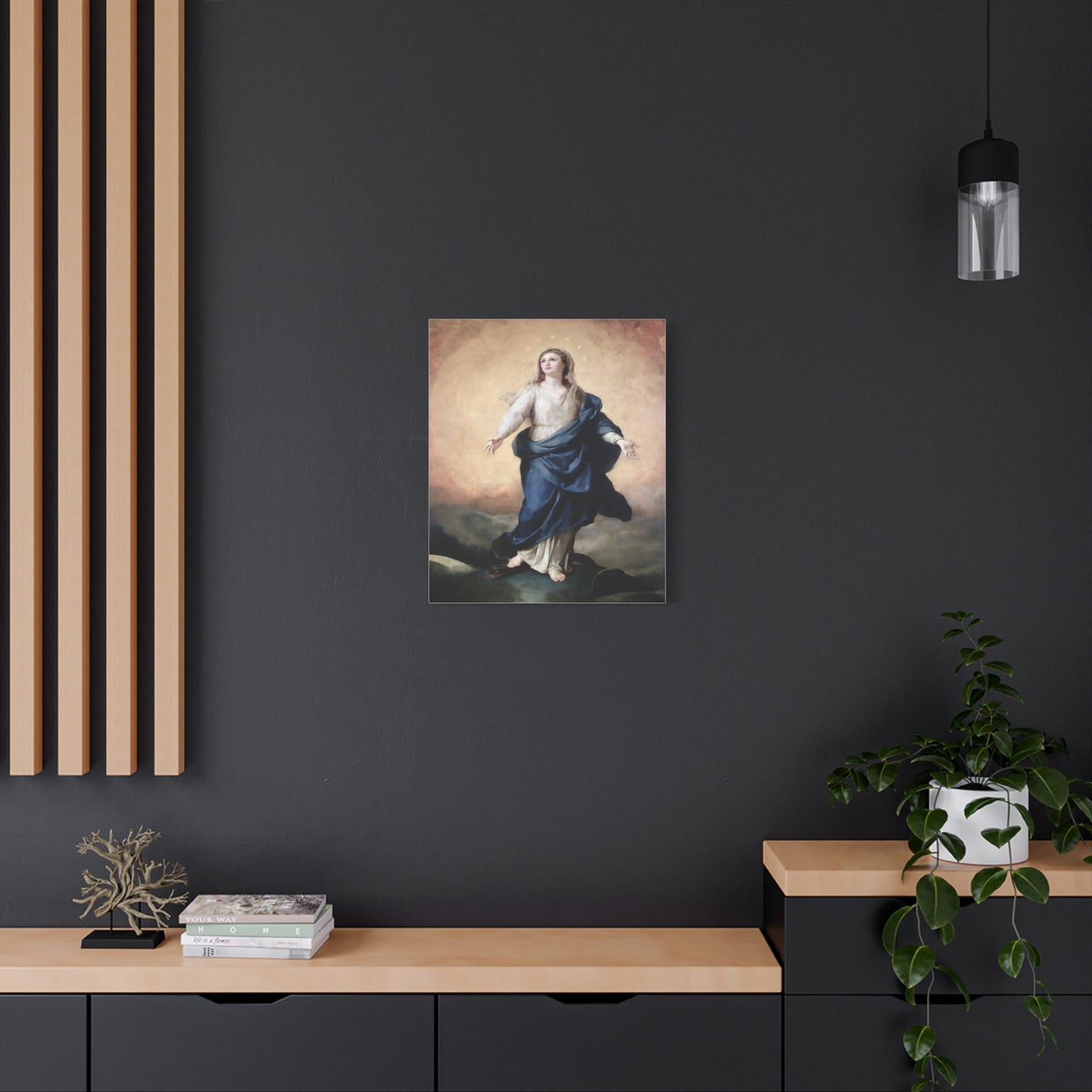Ready to Hang - Immaculate Conception Virgin Mary Catholic Canvas Wall Art, Christian Decor