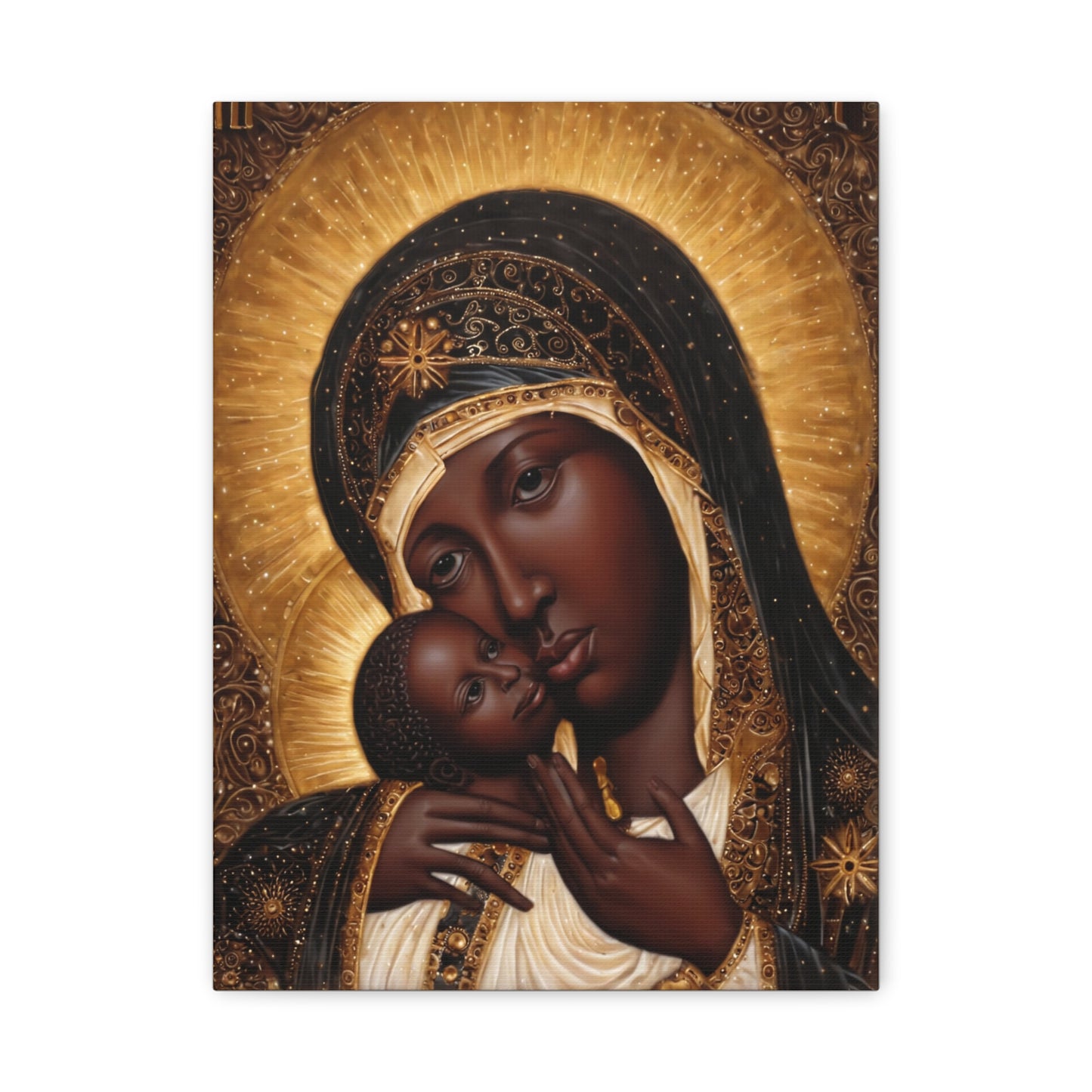 Black Madonna African Mother Mary Catholic Canvas Wall Art, Christian Decor