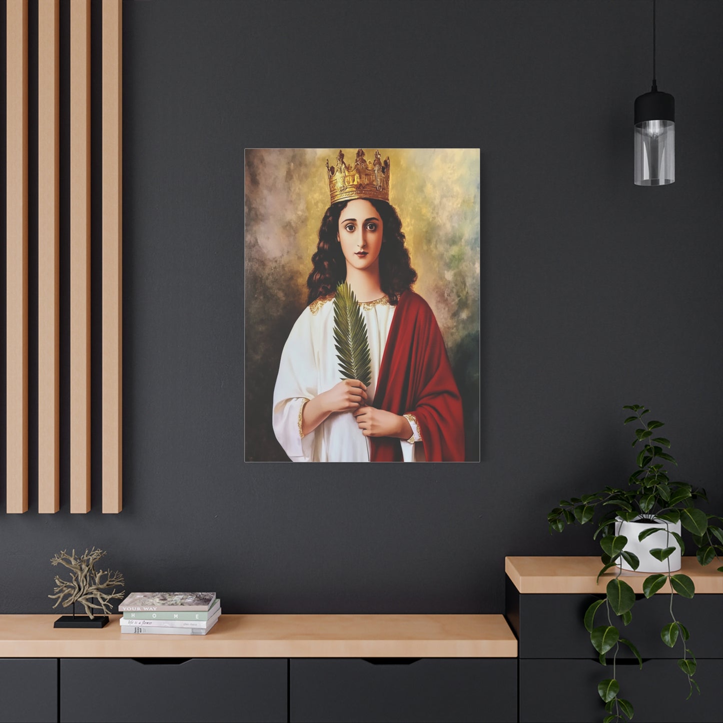 St Barbara Canvas Print, Catholic Decor Wall, Gift Religious Christian