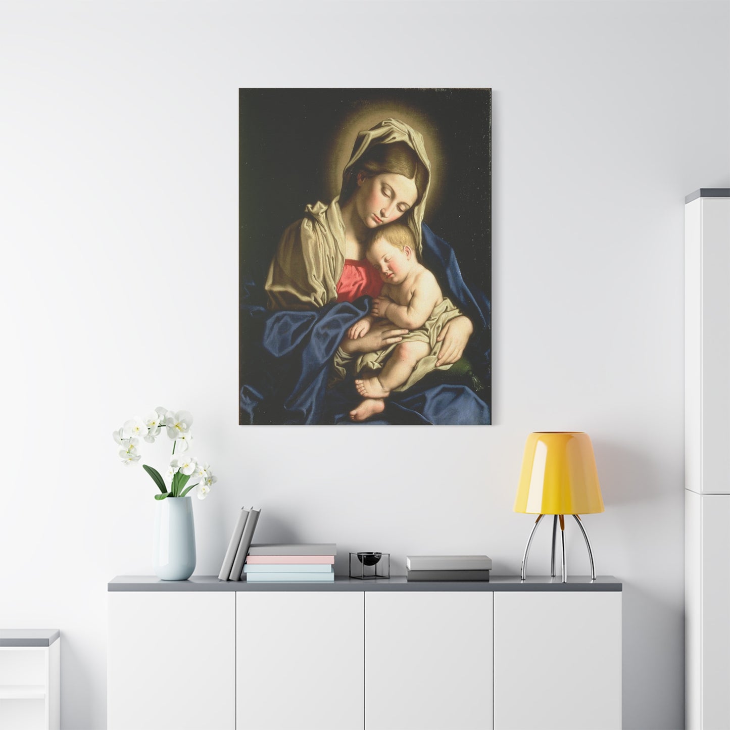 Madonna And Child Catholic HQ Print on Canvas Ready To Hang - Virgin Mary Canvas