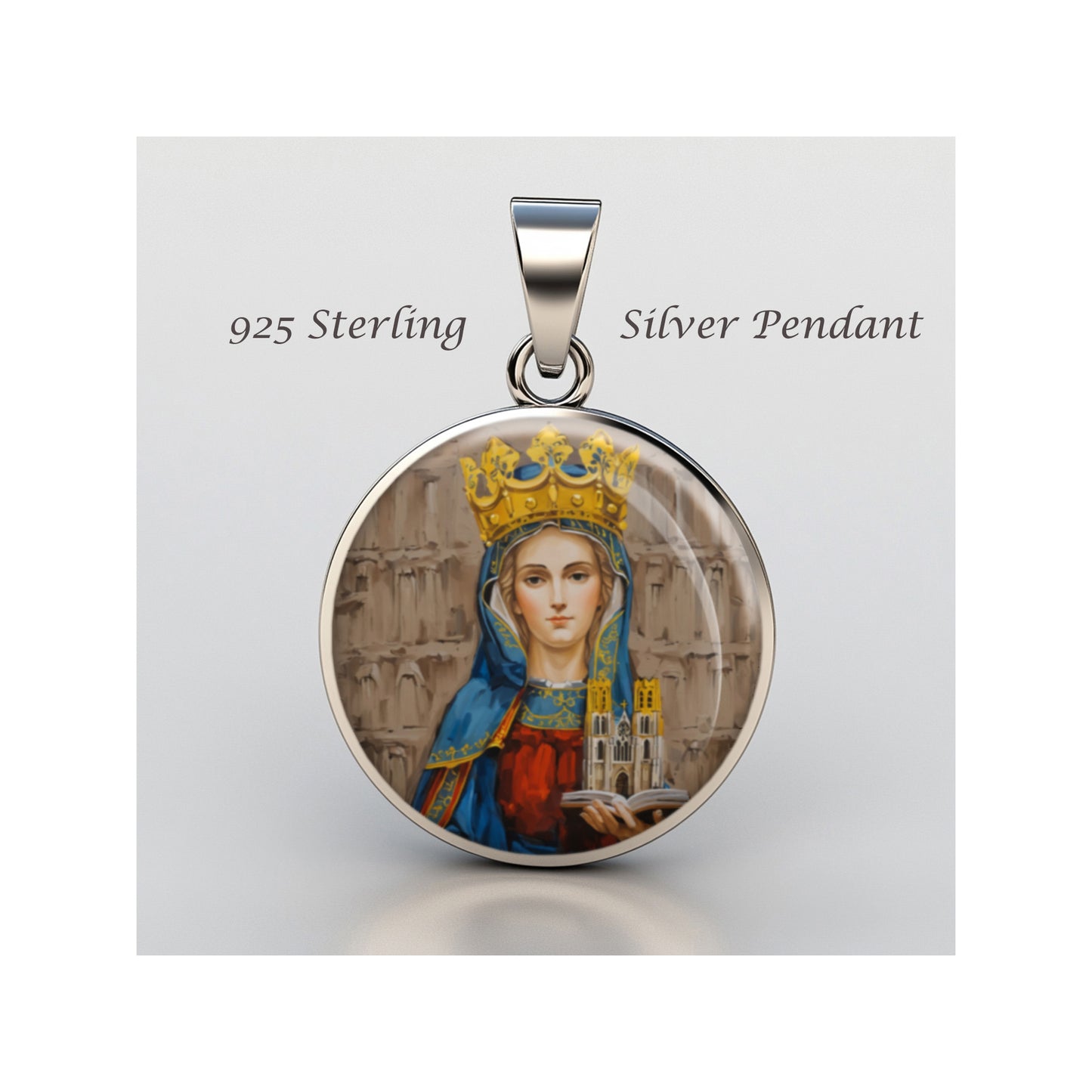 Saint Gudula Of Brussels Catholic sterling silver 925 Christian Medal Patron image 0